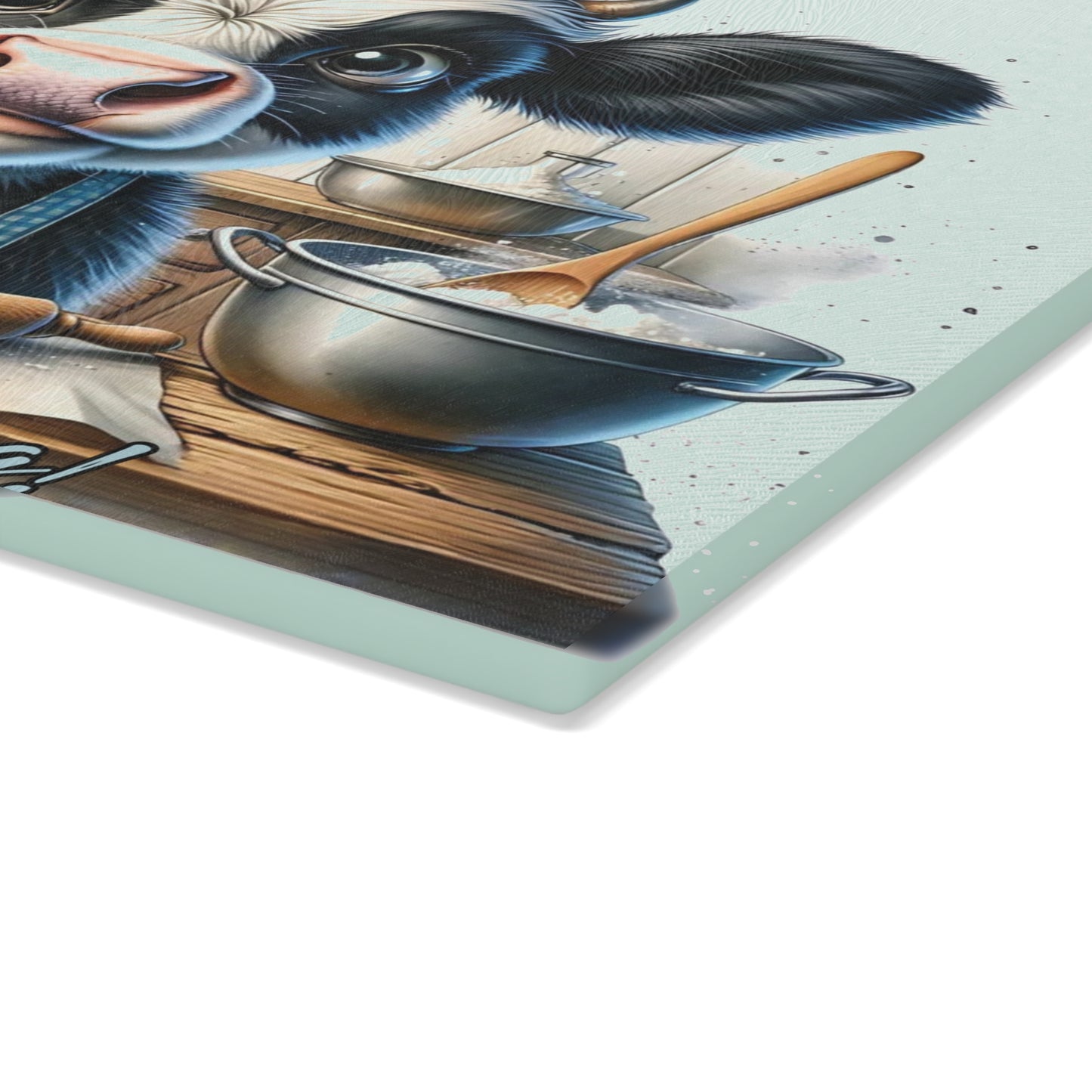 🐮🍪 “Moo-ve Over, I’m Baking!” Tempered Glass Board – Cute Cow Kitchen Laughs