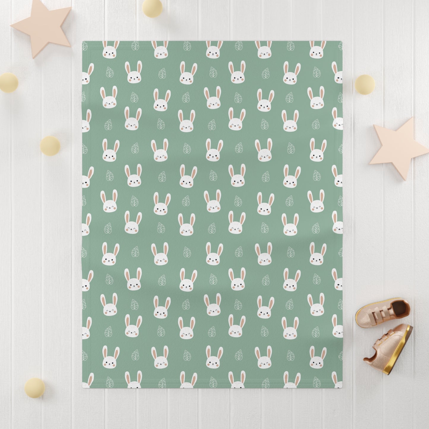 🐰 Velveteen Plush Bunny Blanket – Sage