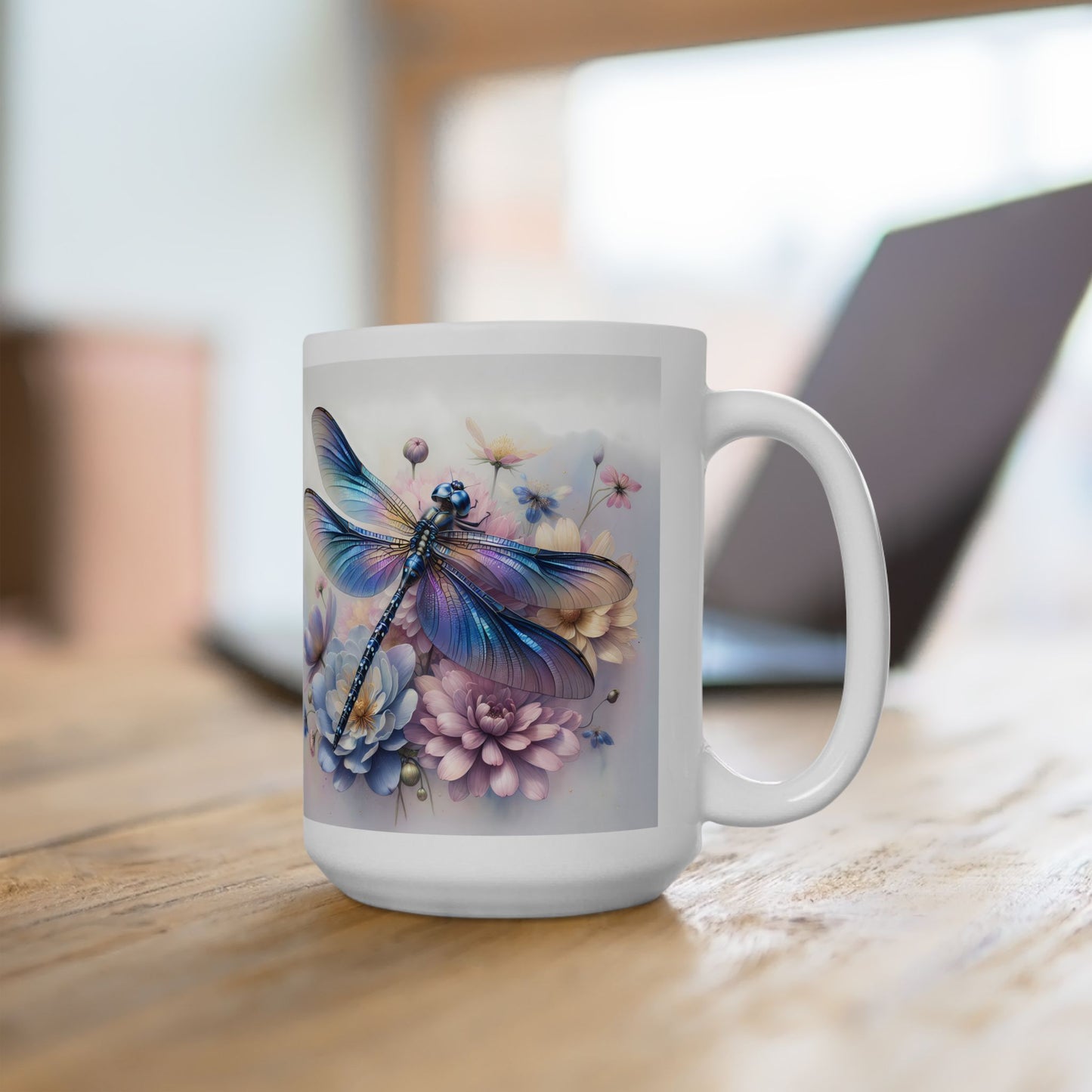 🧚‍♀️ Sueños de Libélula Pastel – Elegante envoltorio floral para taza de café ☕
