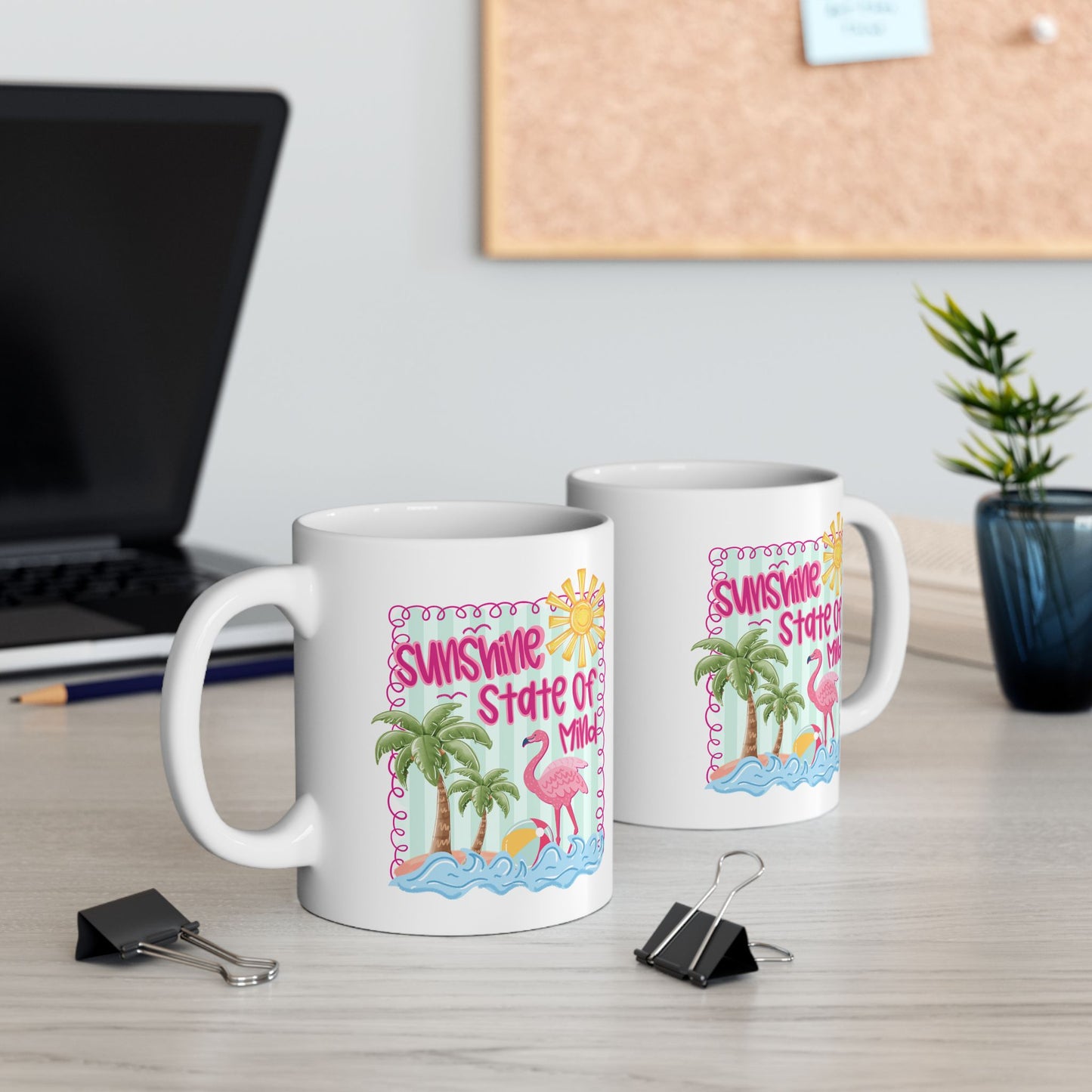 🌞 Sunshine State of Mind Mug – Flamingo Fun for Beach Lovers & Summer Vibes 🦩🌴