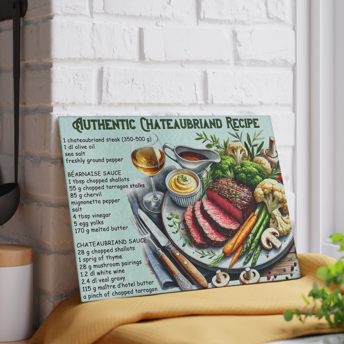 🥩 Authentic Chateaubriand Recipe – Gourmet Steak Lover’s Cutting Board