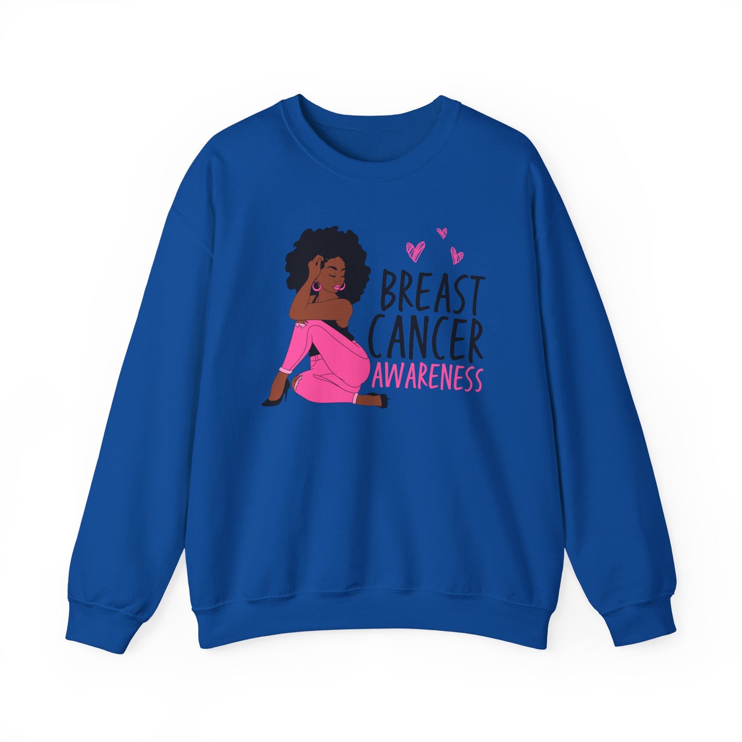 💕✨ Pink Awareness Woman Sweatshirt – Elegant Breast Cancer Support Crewneck