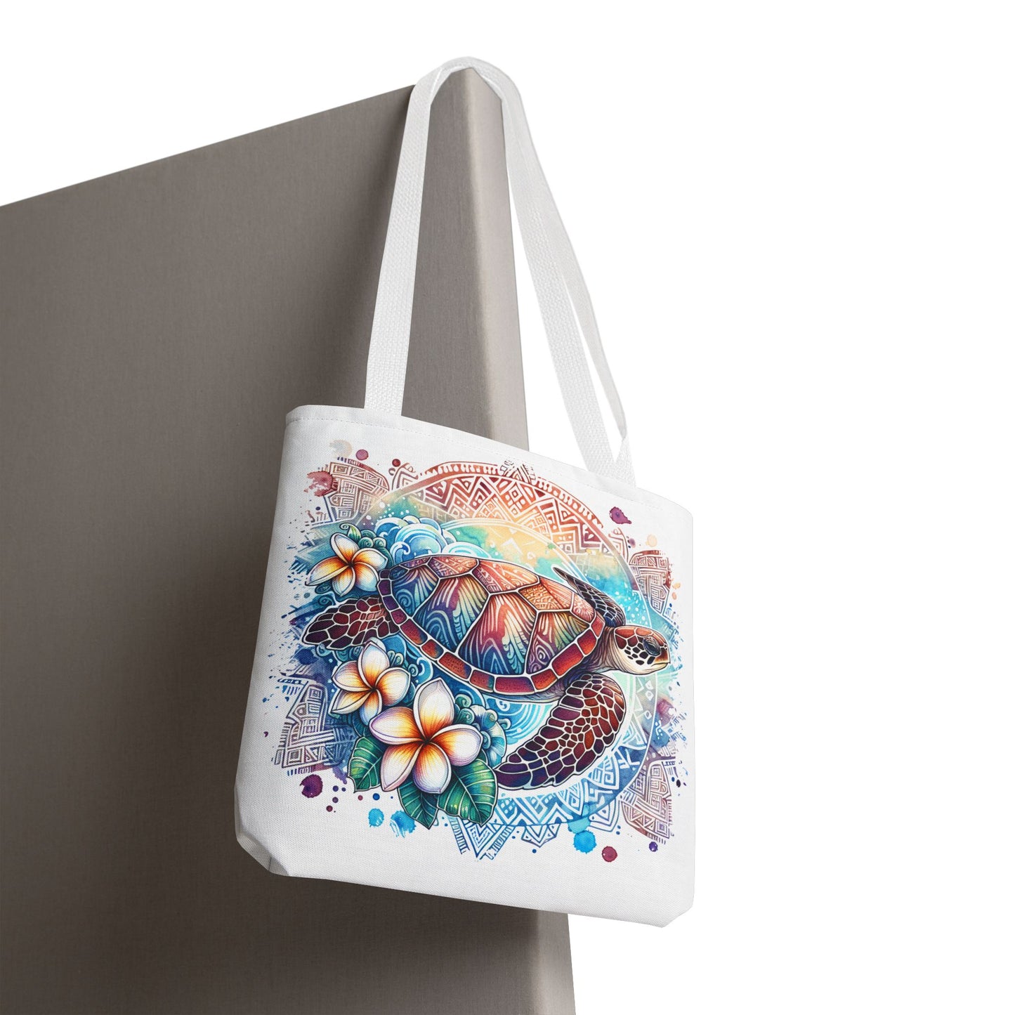🐢 Vibrant Tribal Sea Turtle Tote Bag – Ocean Beauty Meets Island Vibes 🌊👜