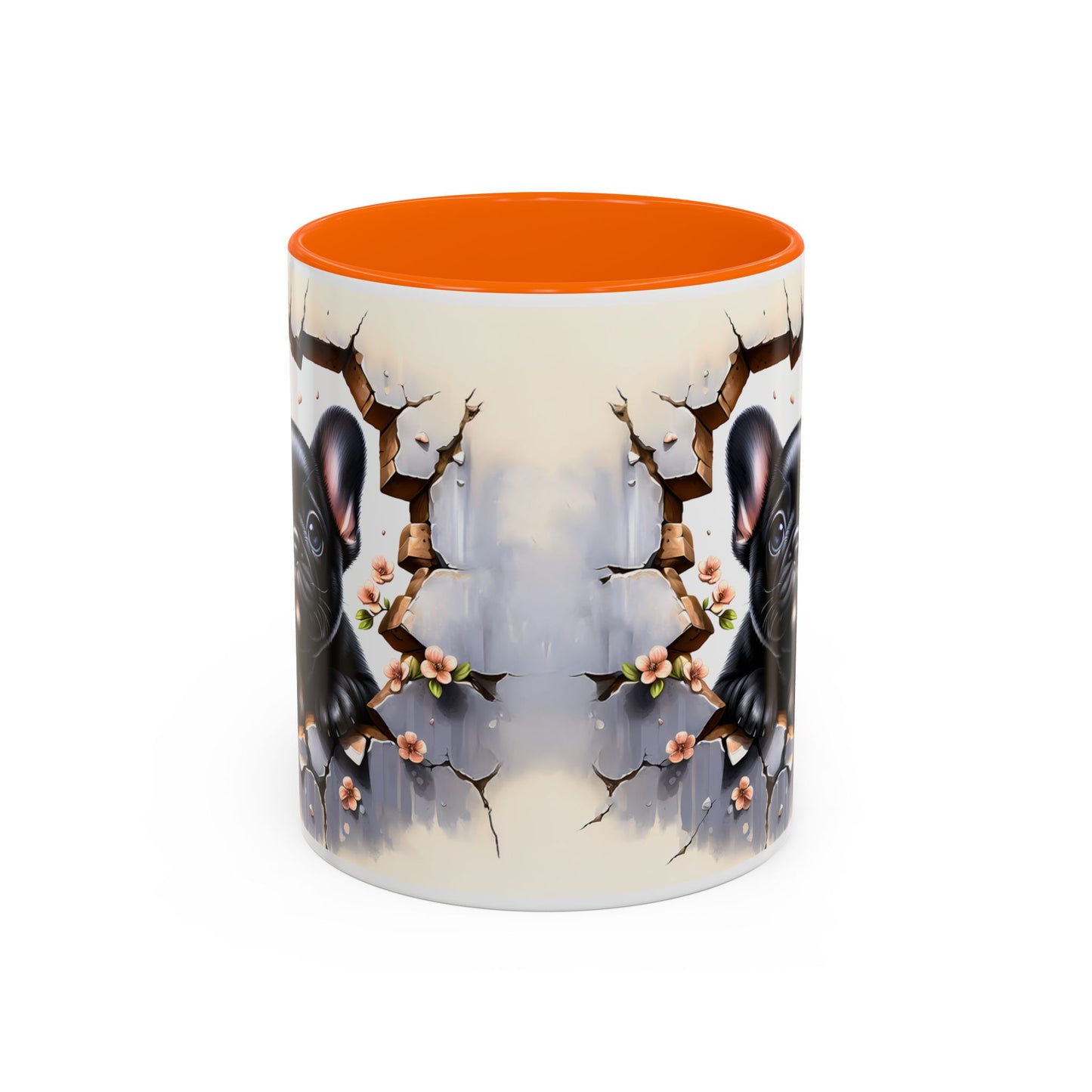🐾☕ Black French Bulldog Puppy Accent Mug – Cute Breakthrough Pup Design ✨