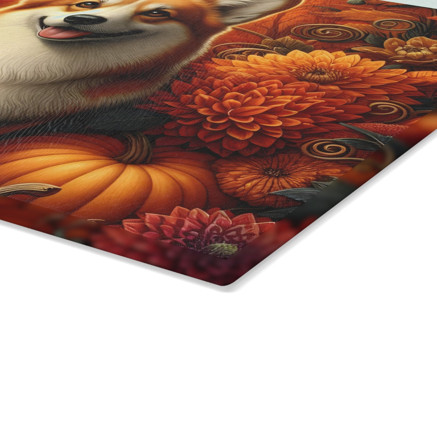 🍂🐾 Autumn Corgi Cutting Board – Cozy Fall Vibes for Your Kitchen 🎃