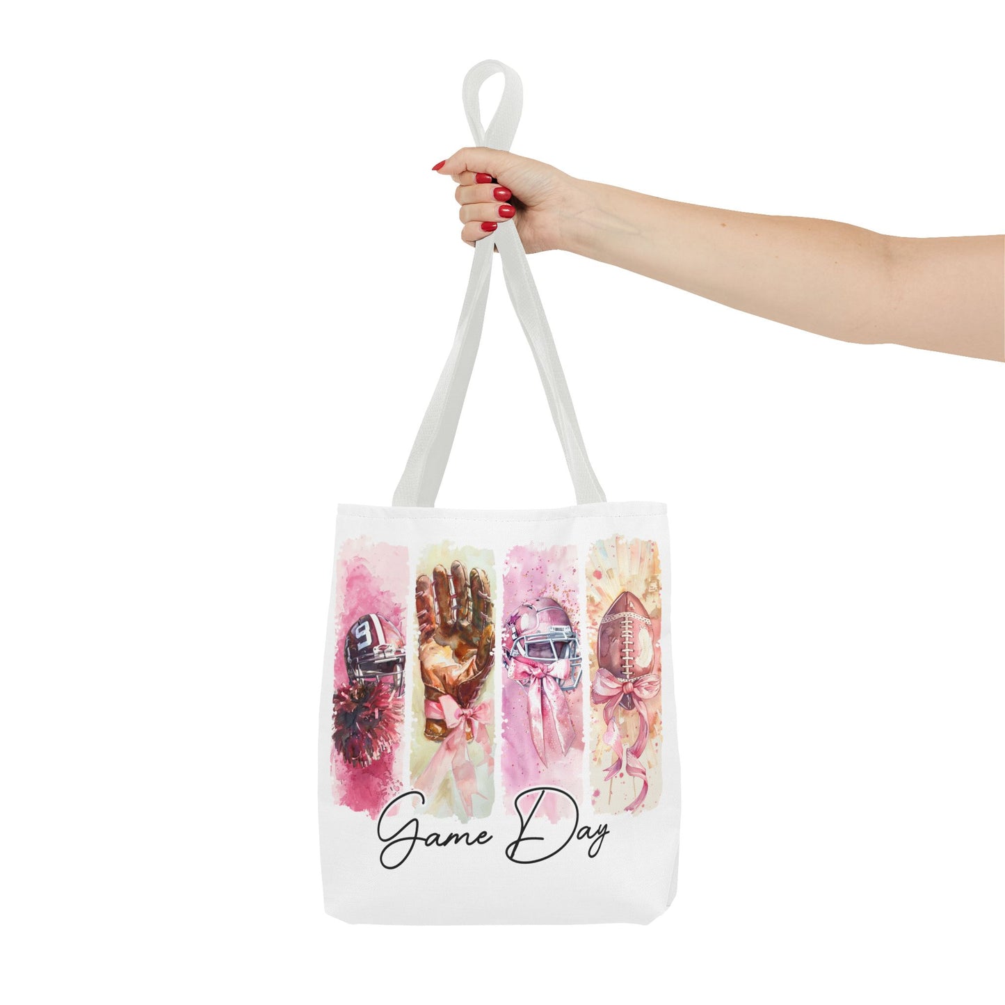 🏈 Game Day Pink Ribbon Tote Bag – Football & Pink Power 💖👜