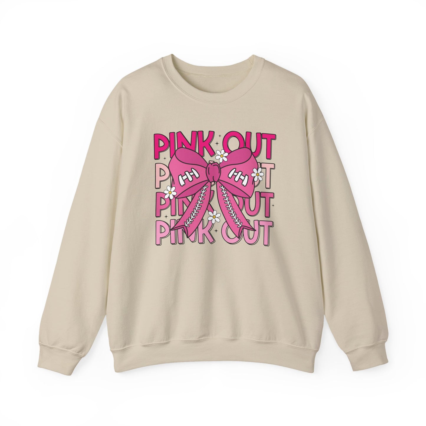 🎀🌸 Pink Out Sweatshirt – Cheer Bow Breast Cancer Awareness