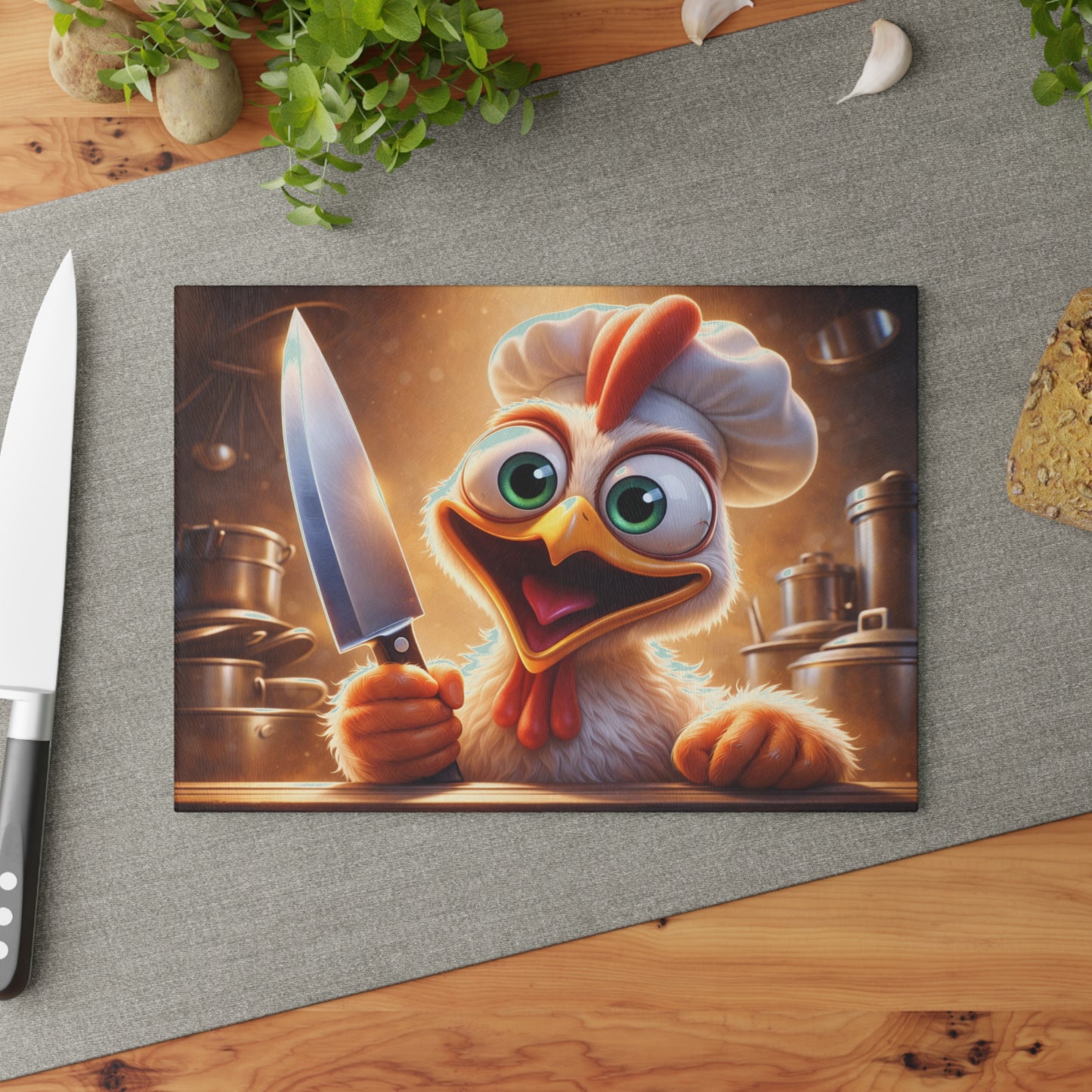 Crazy Chicken Chef Cutting Board – Whisking Up Chaos in the Kitchen!