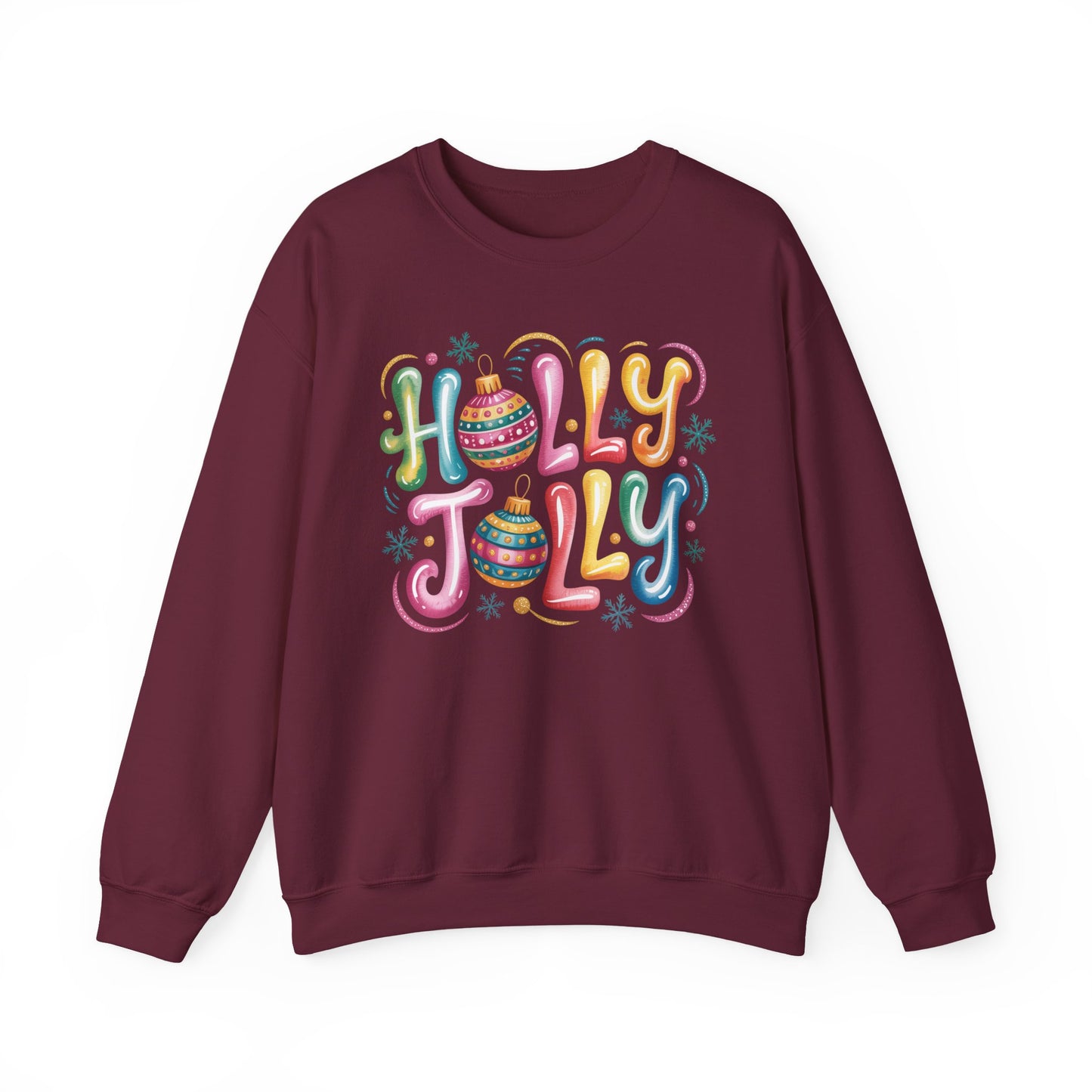 🎄✨ Holly Jolly Rainbow Ornament Christmas Sweatshirt – Festive & Fun Holiday Style 🌈🎁