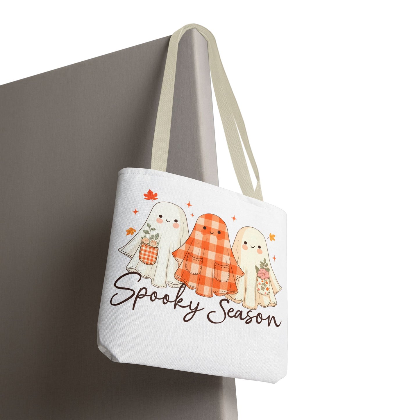 👻 Spooky Season Ghost Friends Tote Bag – Cozy Fall Vibes with a Cute Twist 🍂👜
