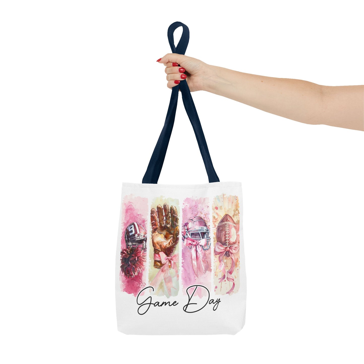 🏈 Game Day Pink Ribbon Tote Bag – Football & Pink Power 💖👜