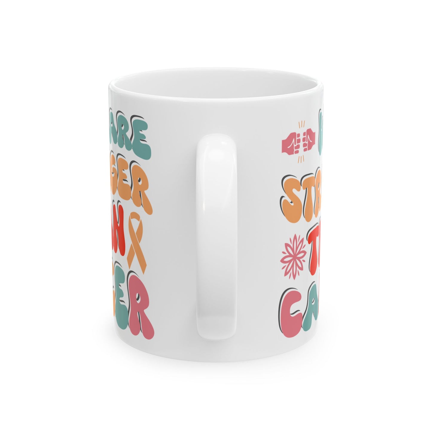 🌟 We Are Stronger Than Cancer Mug – Bold Retro Inspiration 💪