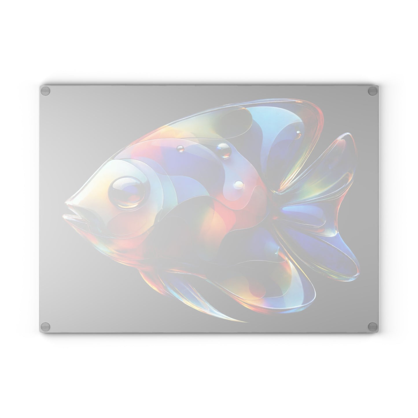 Radiant Reef Glass Cutting Board – Colorful Fish Artwork