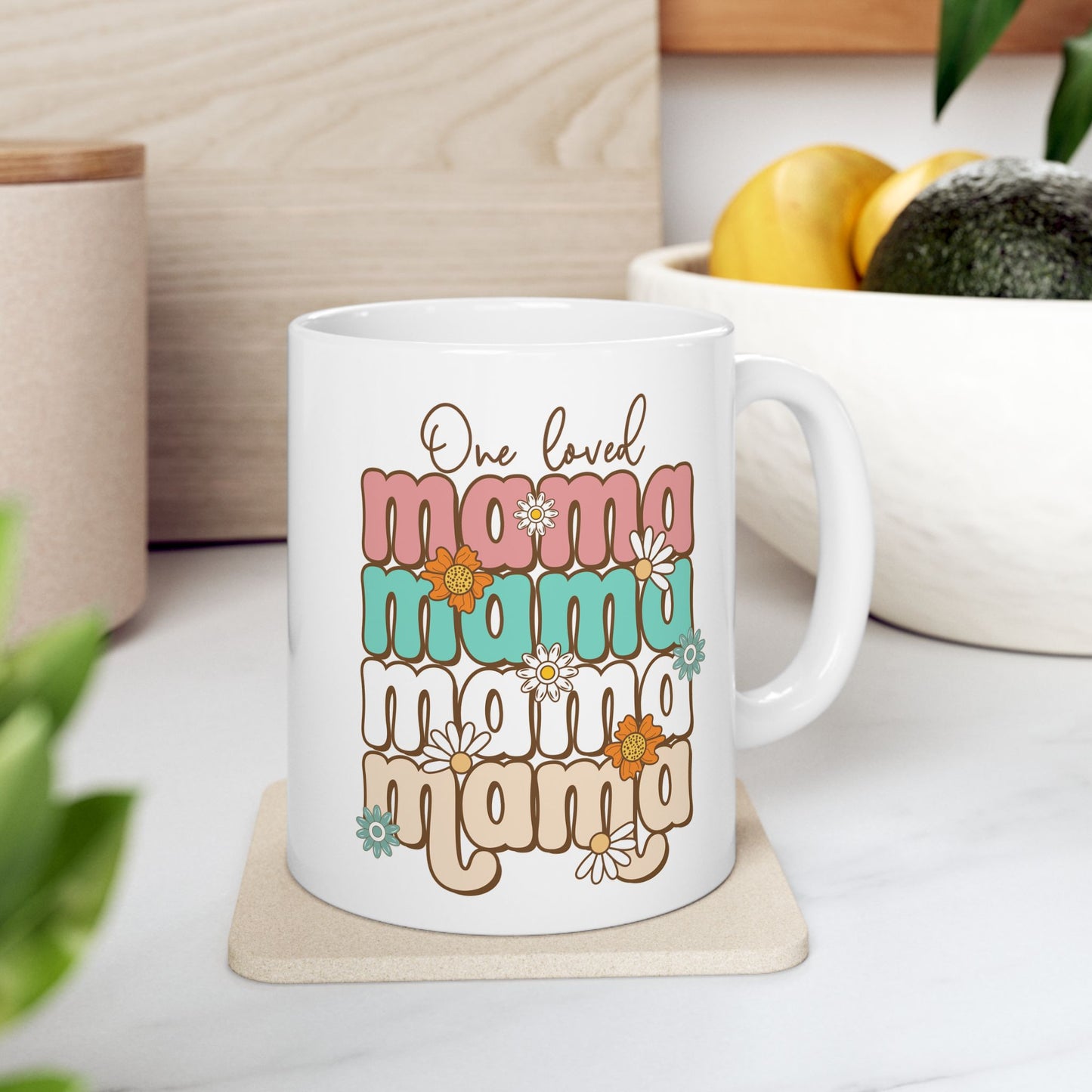 🌸☕ One Loved Mama Mug – Retro Floral Coffee Cup for Moms 💗
