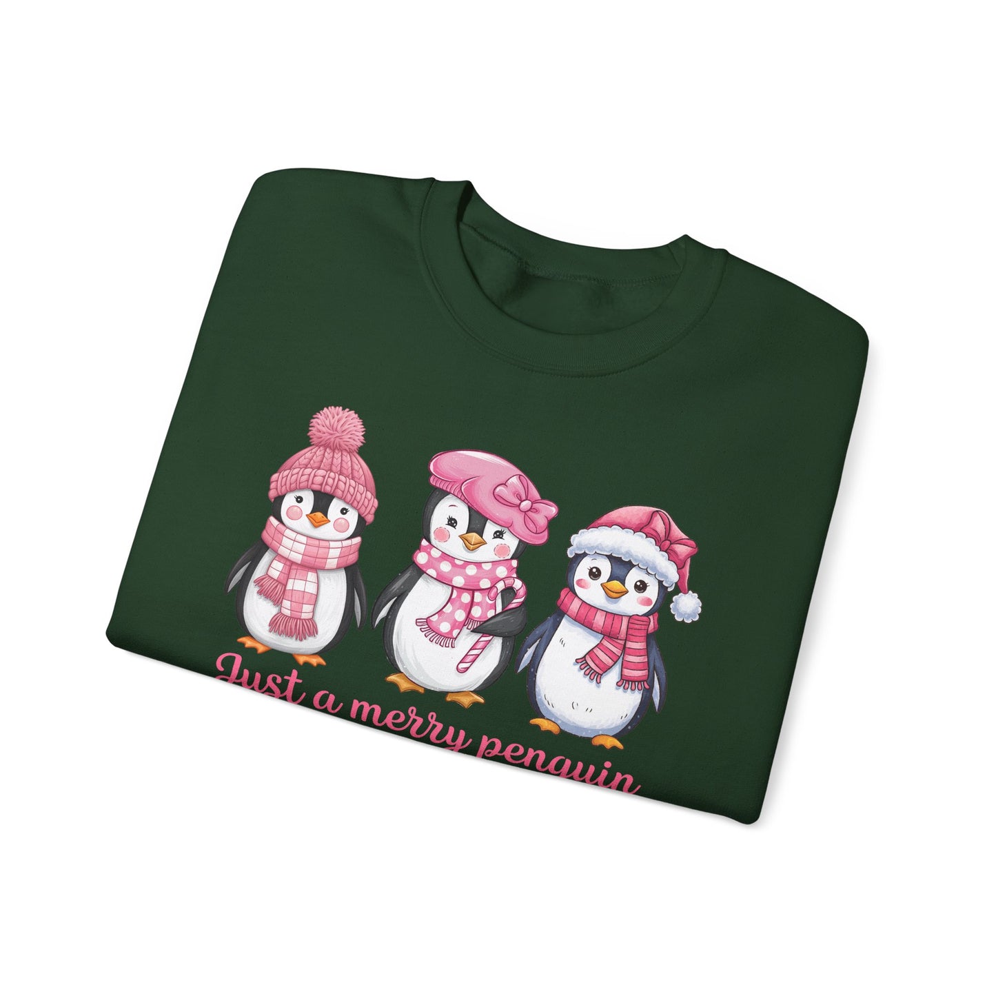 🐧✨ Just a Merry Penguin Sweatshirt – Cute Winter Friends in Pink ❄️💖