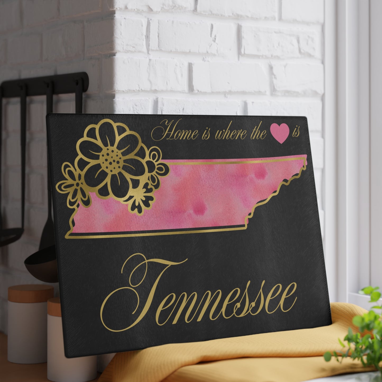 🌸 Tennessee Floral State Cutting Board – Rosy Charm with Southern Grace 🎀
