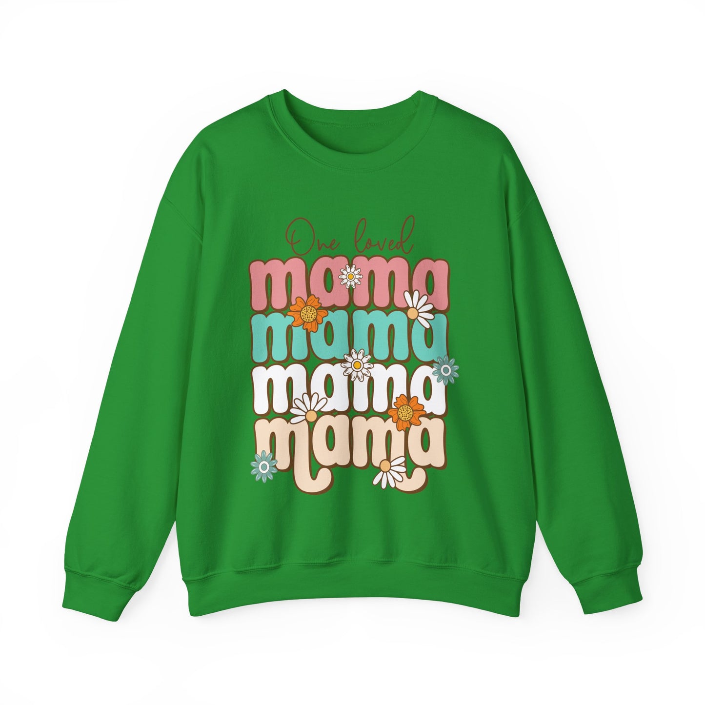 🌼💖 One Loved Mama Sweatshirt – Retro Floral Motherhood Crewneck