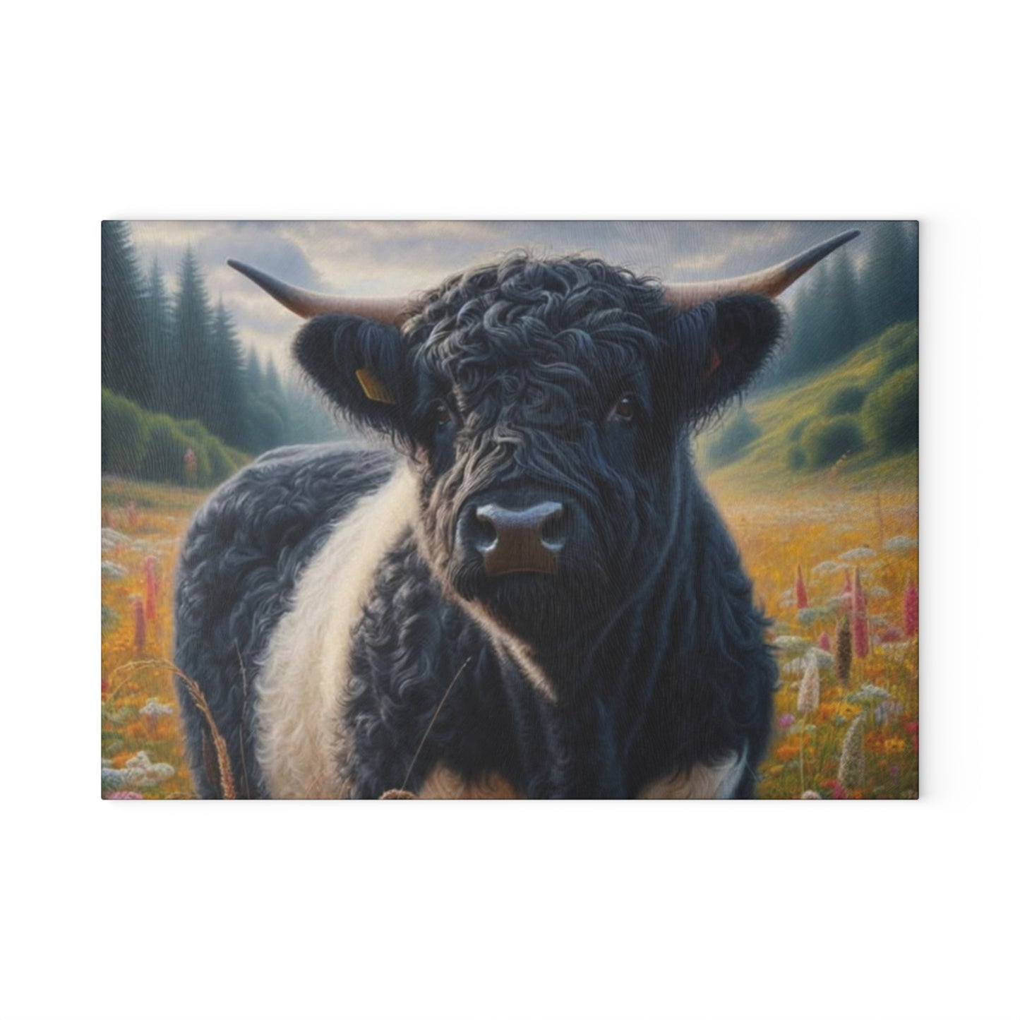 🐮 Oreo Cow Meadow Scene Cutting Board – Rustic Farmhouse Beauty 🌼