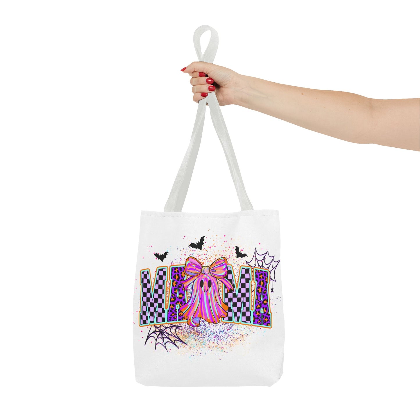 🎃 Colorful Mama Ghost Halloween Tote Bag – Spooky Fun with a Pop of Color 👻👜