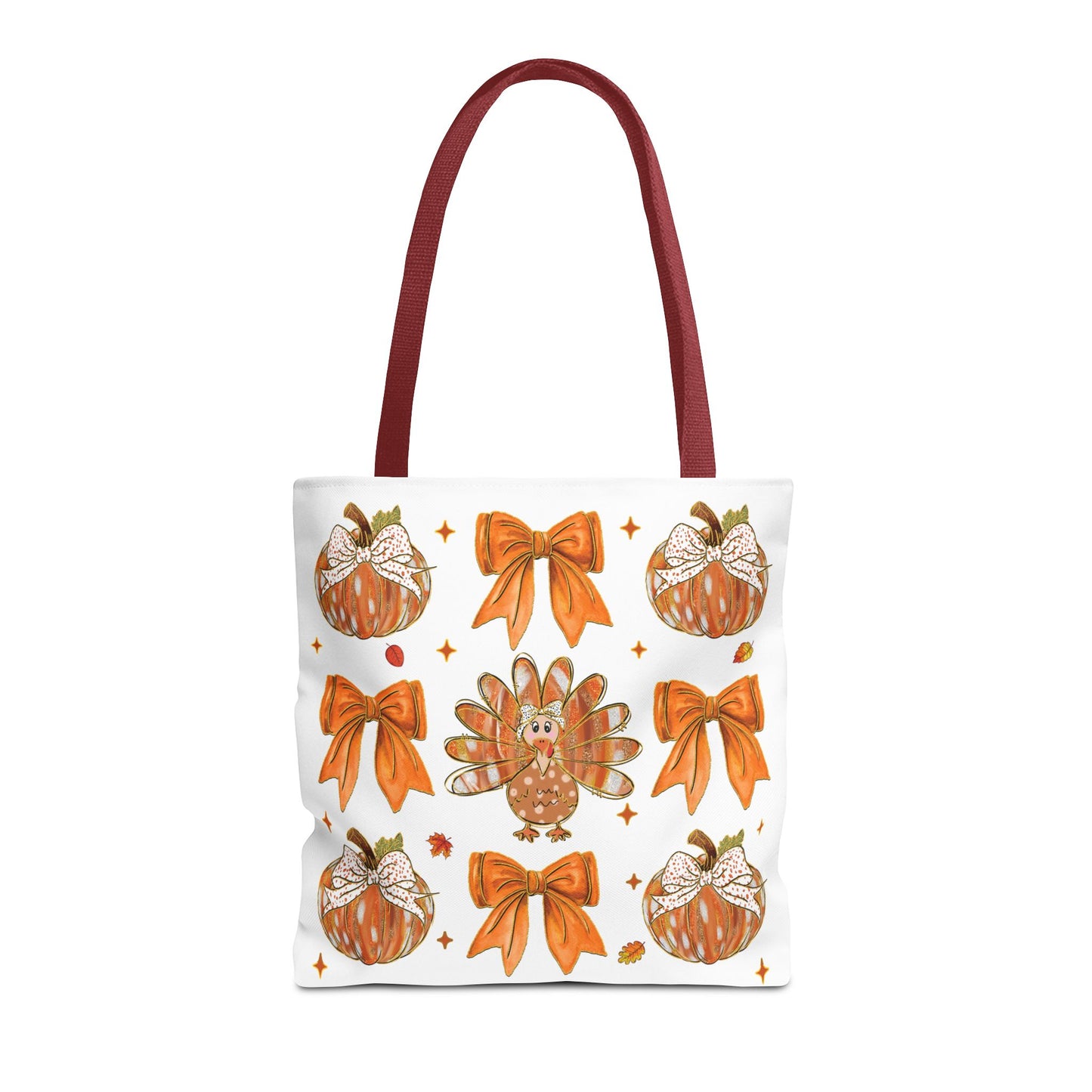 🎀 Girly Bows & Turkey Tote Bag – Cute & Cozy Thanksgiving Style 🦃🧡