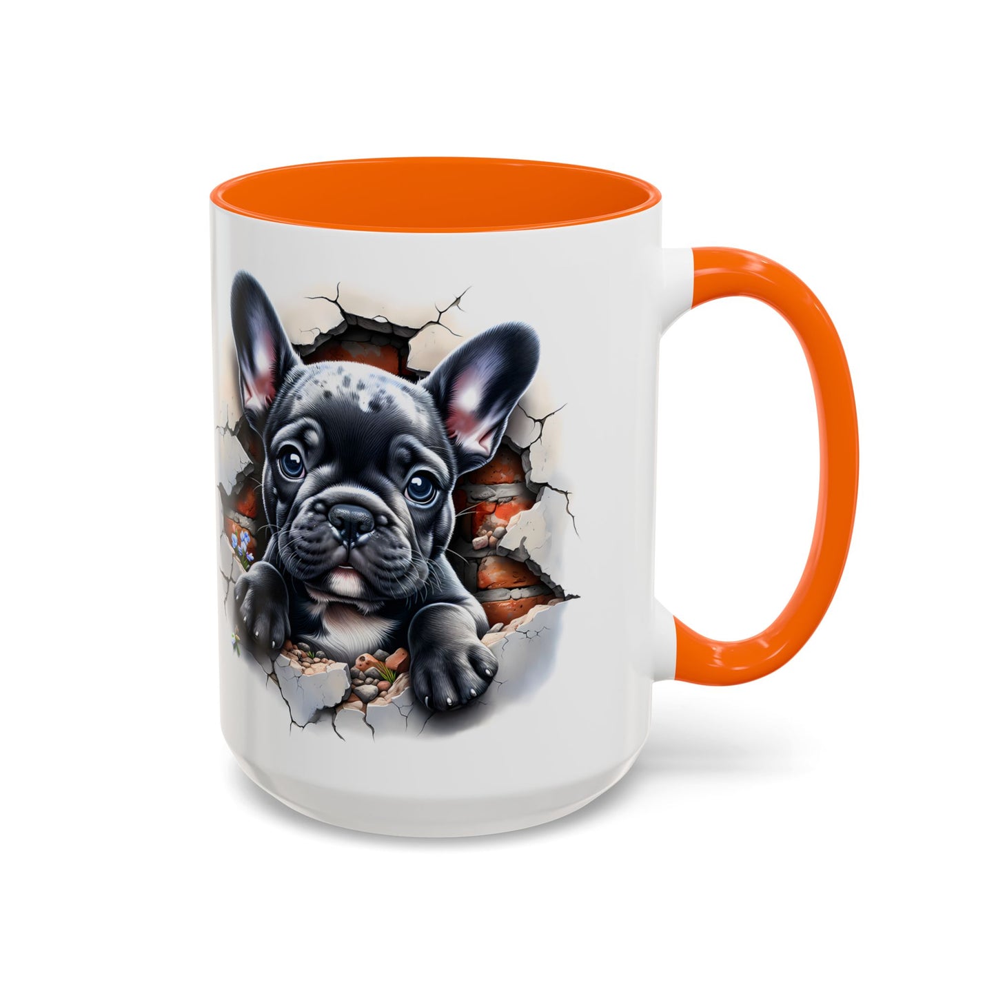 🐾🖤 Black French Bulldog Puppy Accent Mug – Cute Peek-Through Cup for Dog Lovers ☕✨