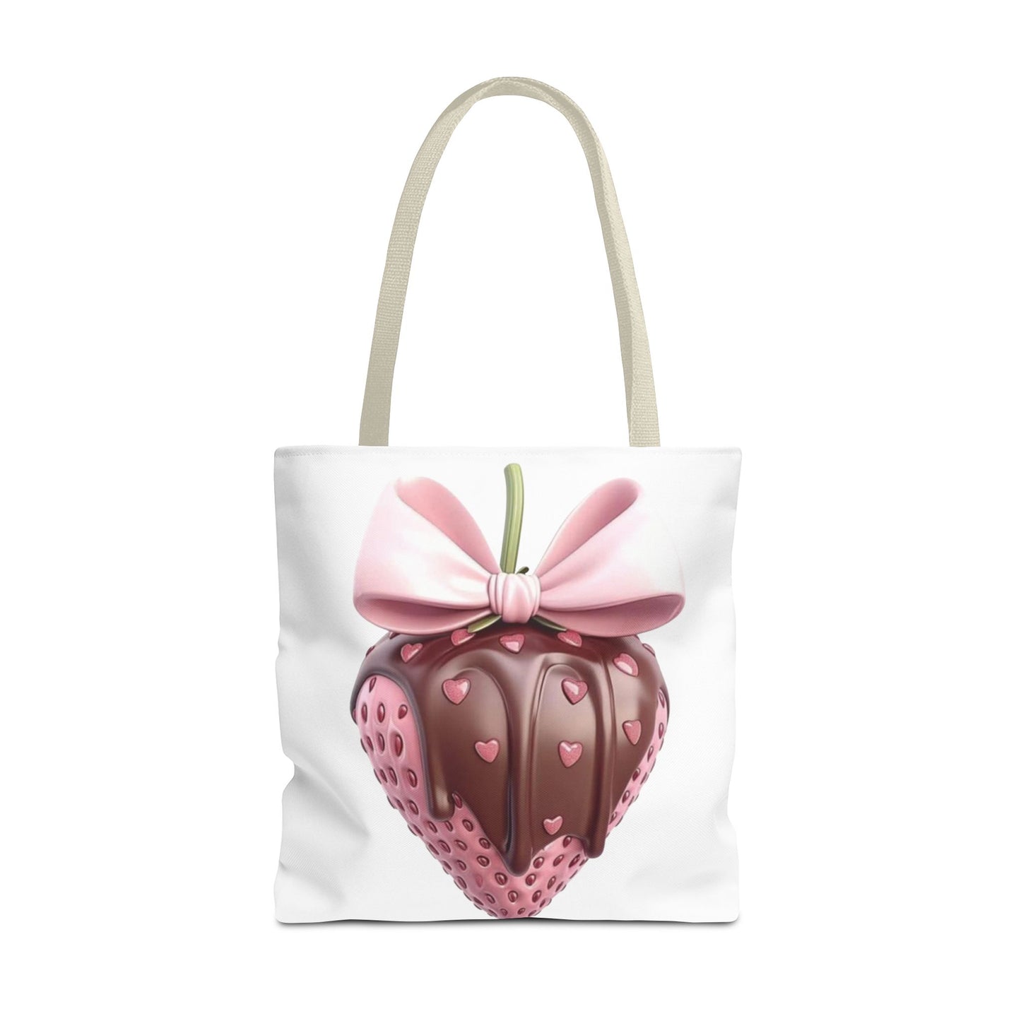 🍓 Chocolate-Dipped Strawberry Tote Bag – Sweet, Romantic & Practical 🍫