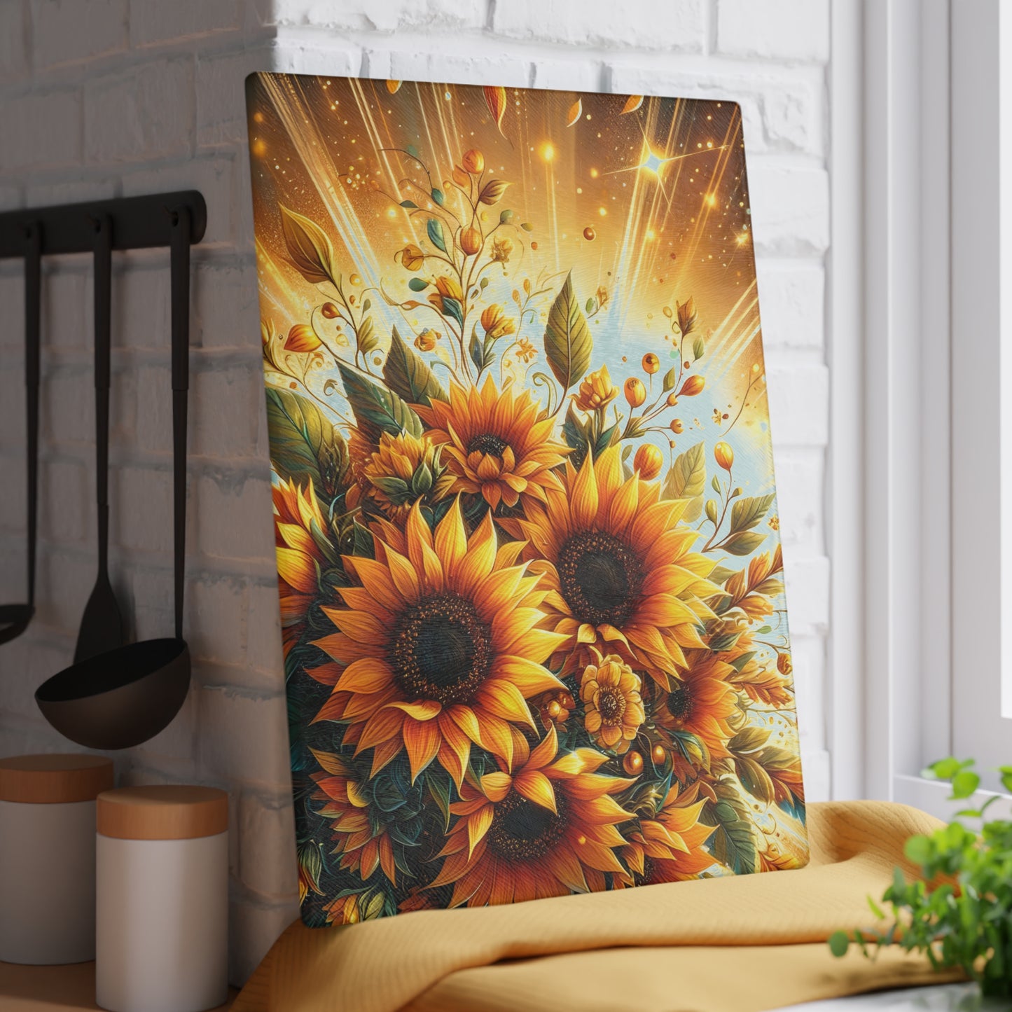 🌻 Sunflower Radiance Cutting Board – Brighten Your Kitchen with Golden Charm ☀️