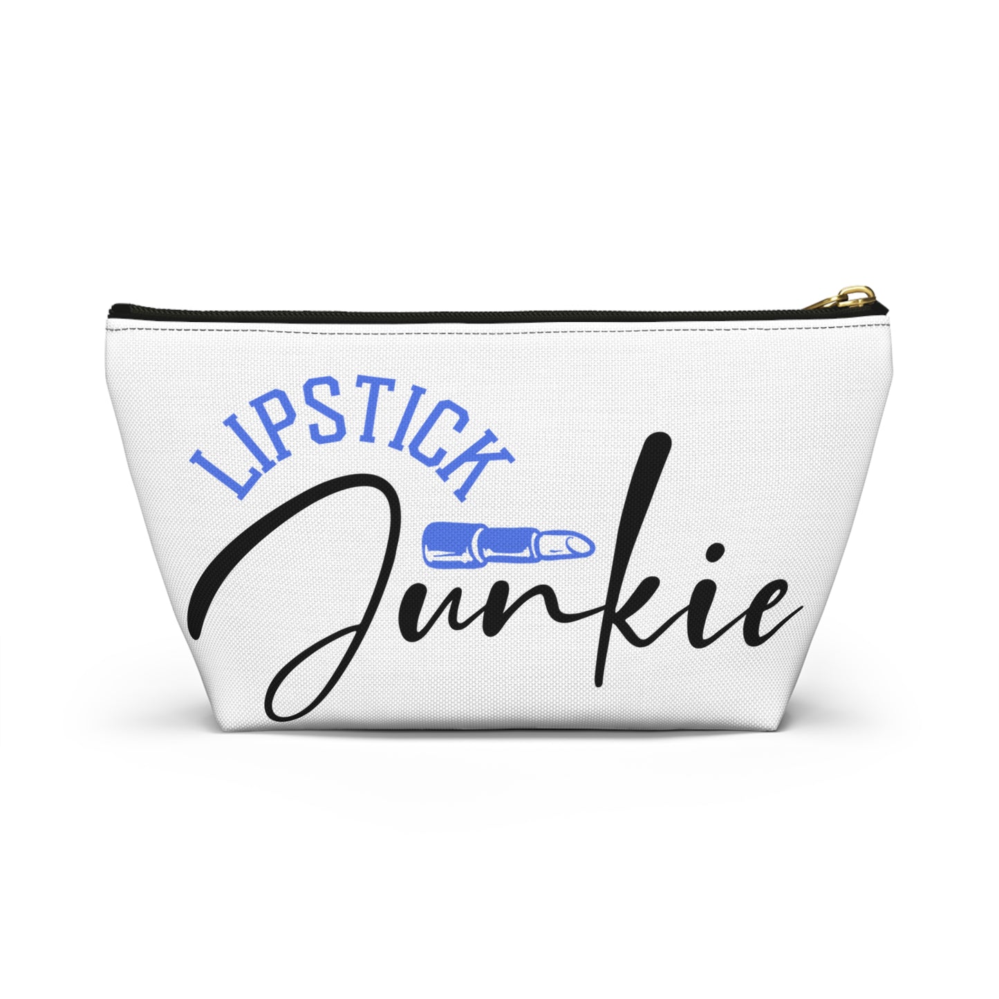 Accessory Pouch – "Lipstick Junkie" Blue Makeup Bag