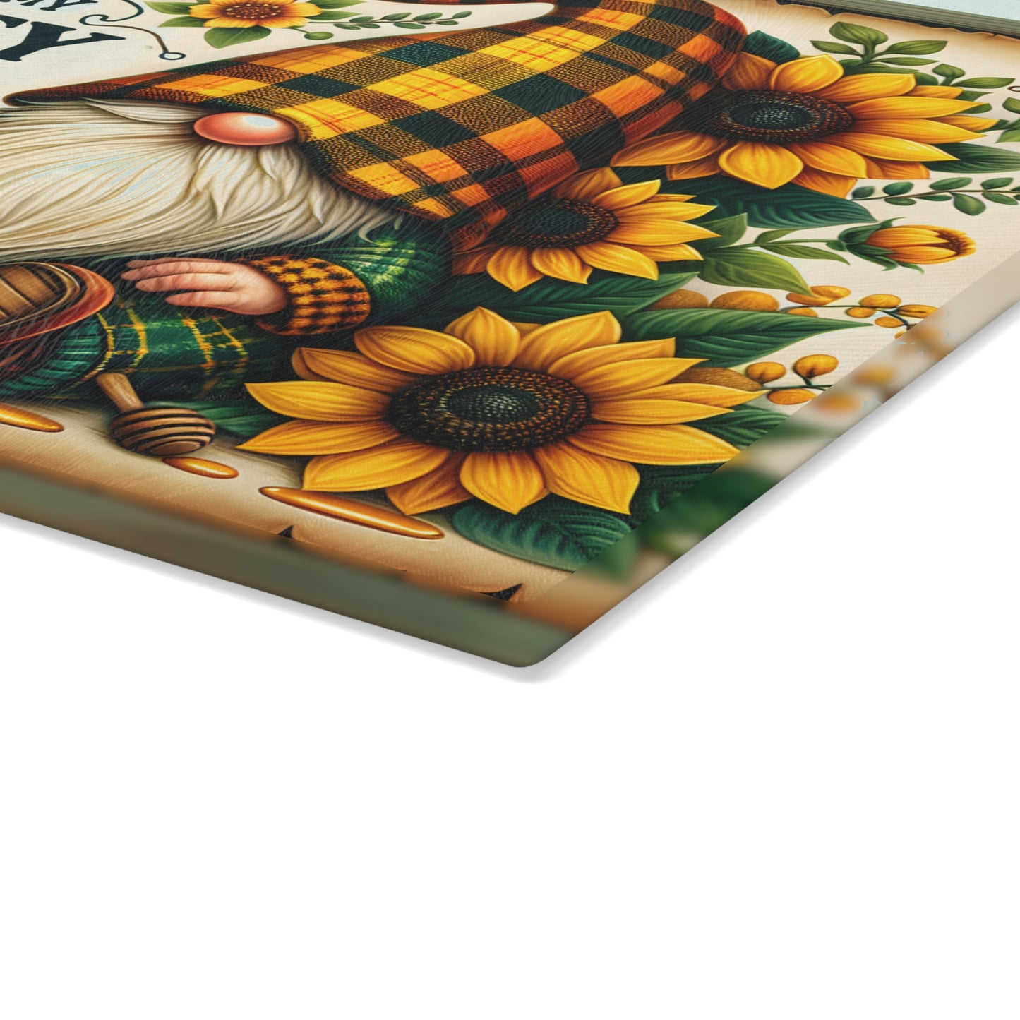🌻🍯 “Home Is Where My Honey” Sunflower Gnome Cutting Board – Warm Country Charm for Your Kitchen
