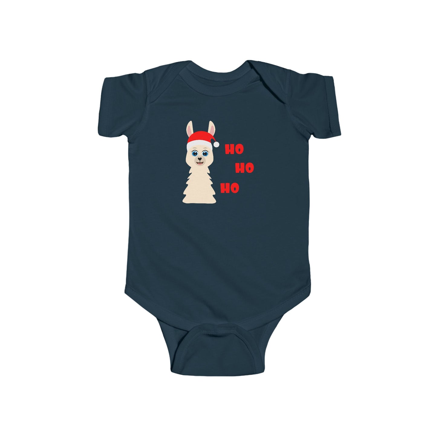 🎄 Ho Ho Ho Llama Baby Onesie – Festive & Funny Bodysuit 🦙✨