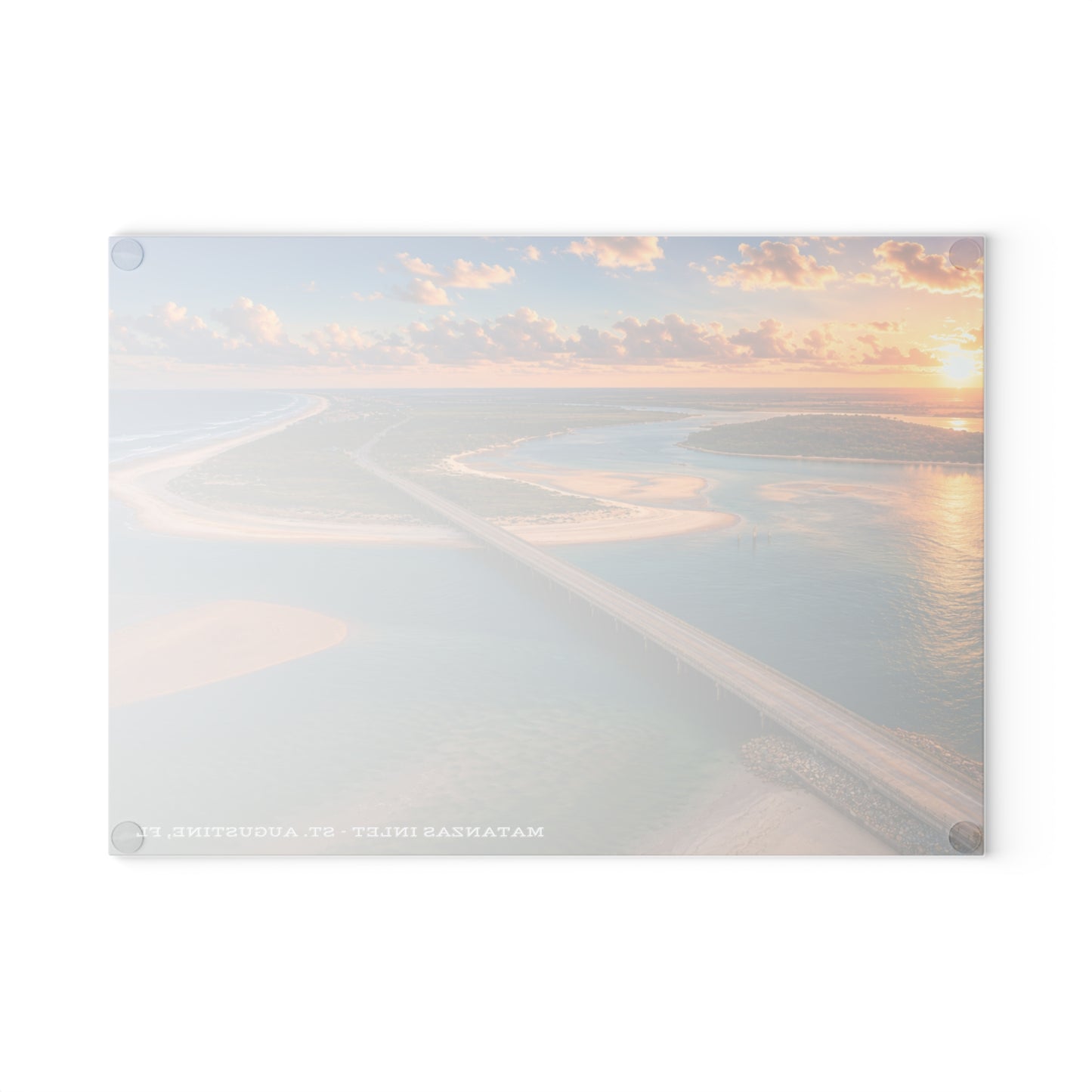 Vibrant Flamingo Sunset Glass Cutting Board – Tropical Coastal Kitchen Decor