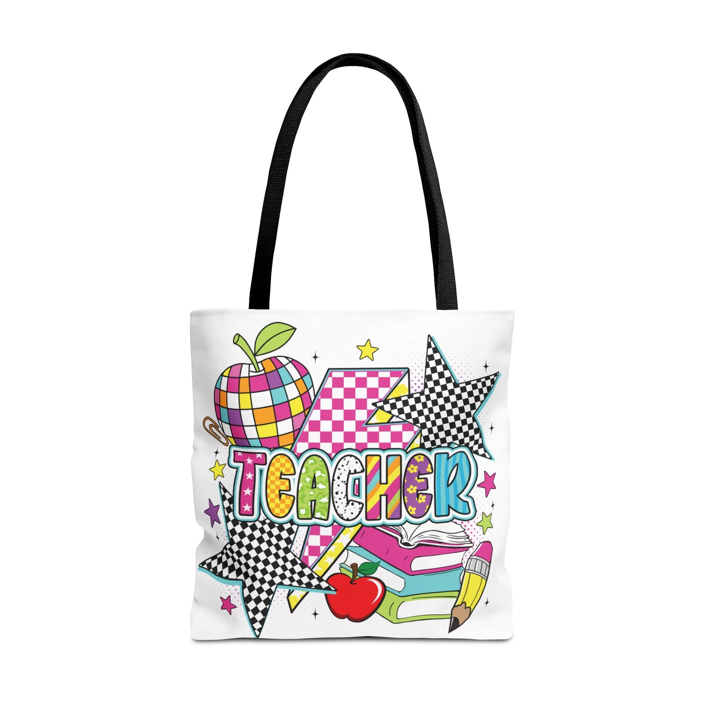 🌟 Bright Teacher Stars Tote – Bold Style for the Best in Class 🍎