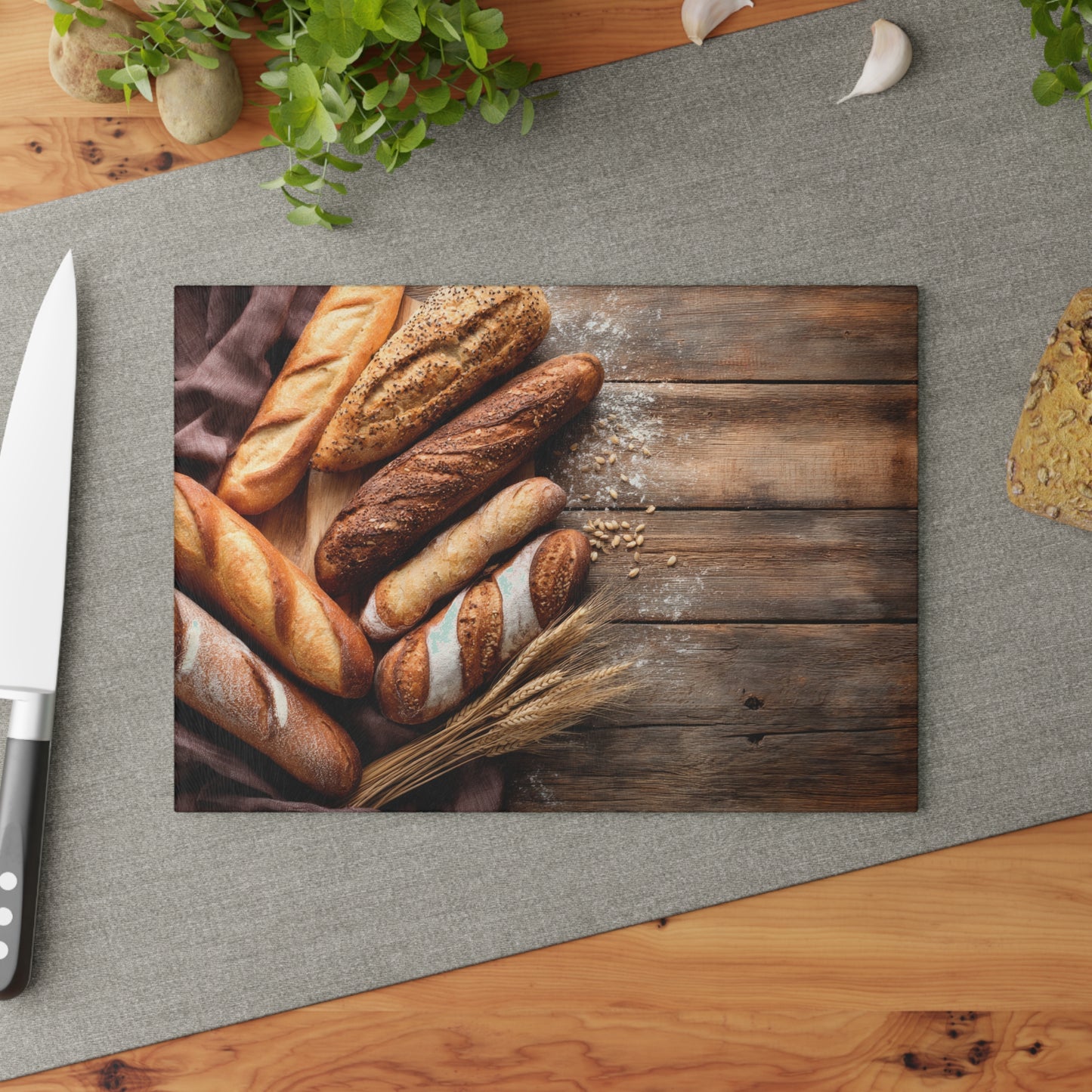 🥖✨ Rustic Baguette Bread Cutting Board – Artisan Charm for Your Kitchen 🍞
