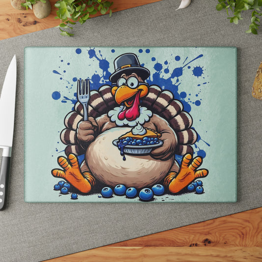 🦃🥧 Blueberry Pie Turkey Cutting Board – Fun Thanksgiving Kitchen Décor for the Holiday Table 🍽️🍇