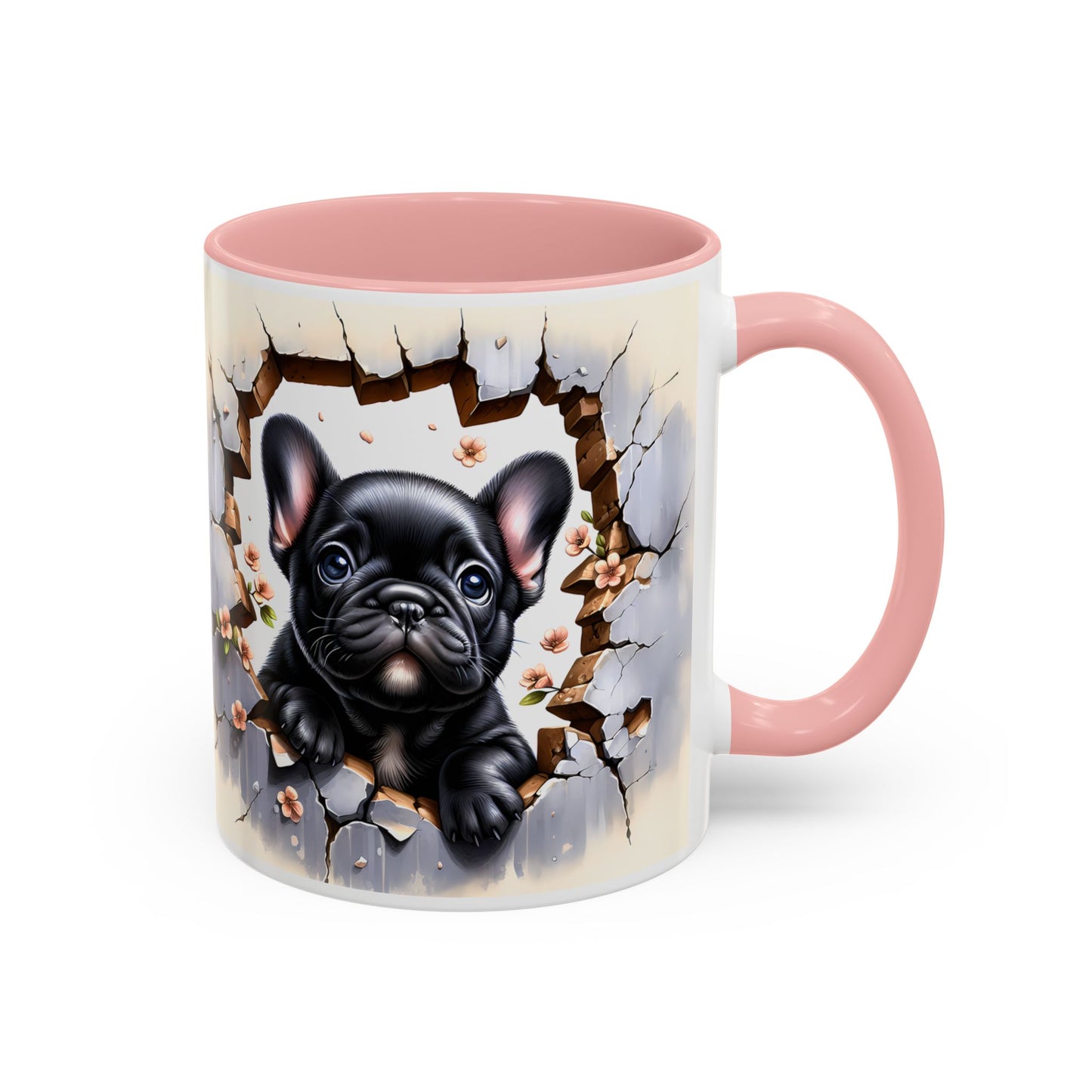🐾☕ Black French Bulldog Puppy Accent Mug – Cute Breakthrough Pup Design ✨