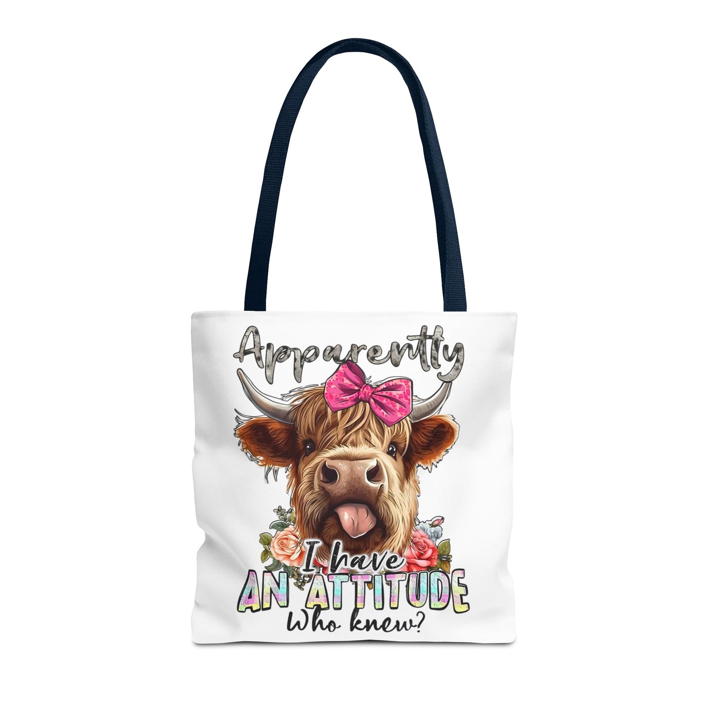 🐄 Al parecer, tengo actitud: bolso tote Sassy Cow con lazo rosa 🌸