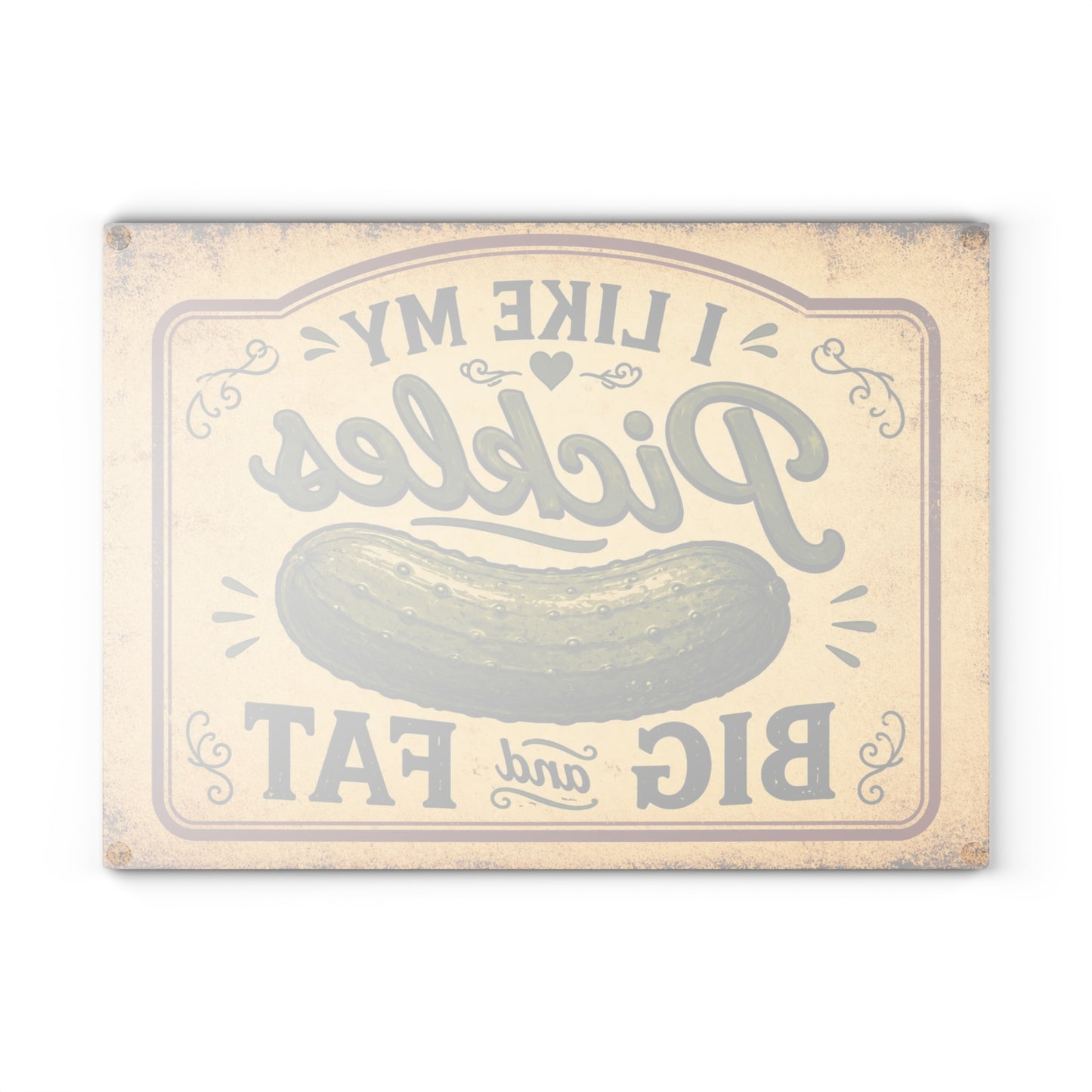 I Like My Pickles Big and Fat Glass Cutting Board – Funny Pickle Kitchen Decor, Rustic Farmhouse Gift