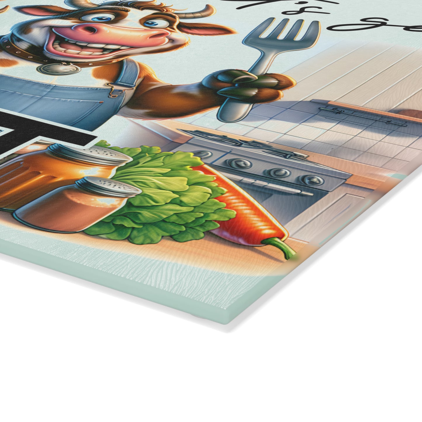 Fork It! Let’s Get Takeout Cow Cutting Board – Funny Farmhouse Kitchen Humor