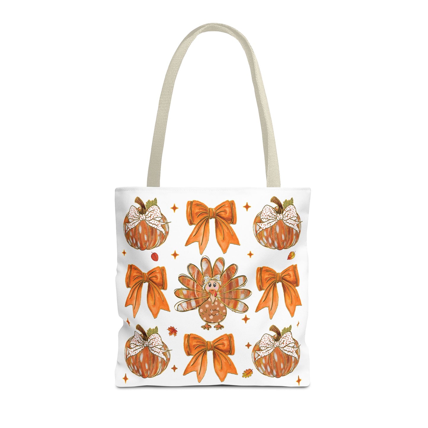 🎀 Girly Bows & Turkey Tote Bag – Cute & Cozy Thanksgiving Style 🦃🧡