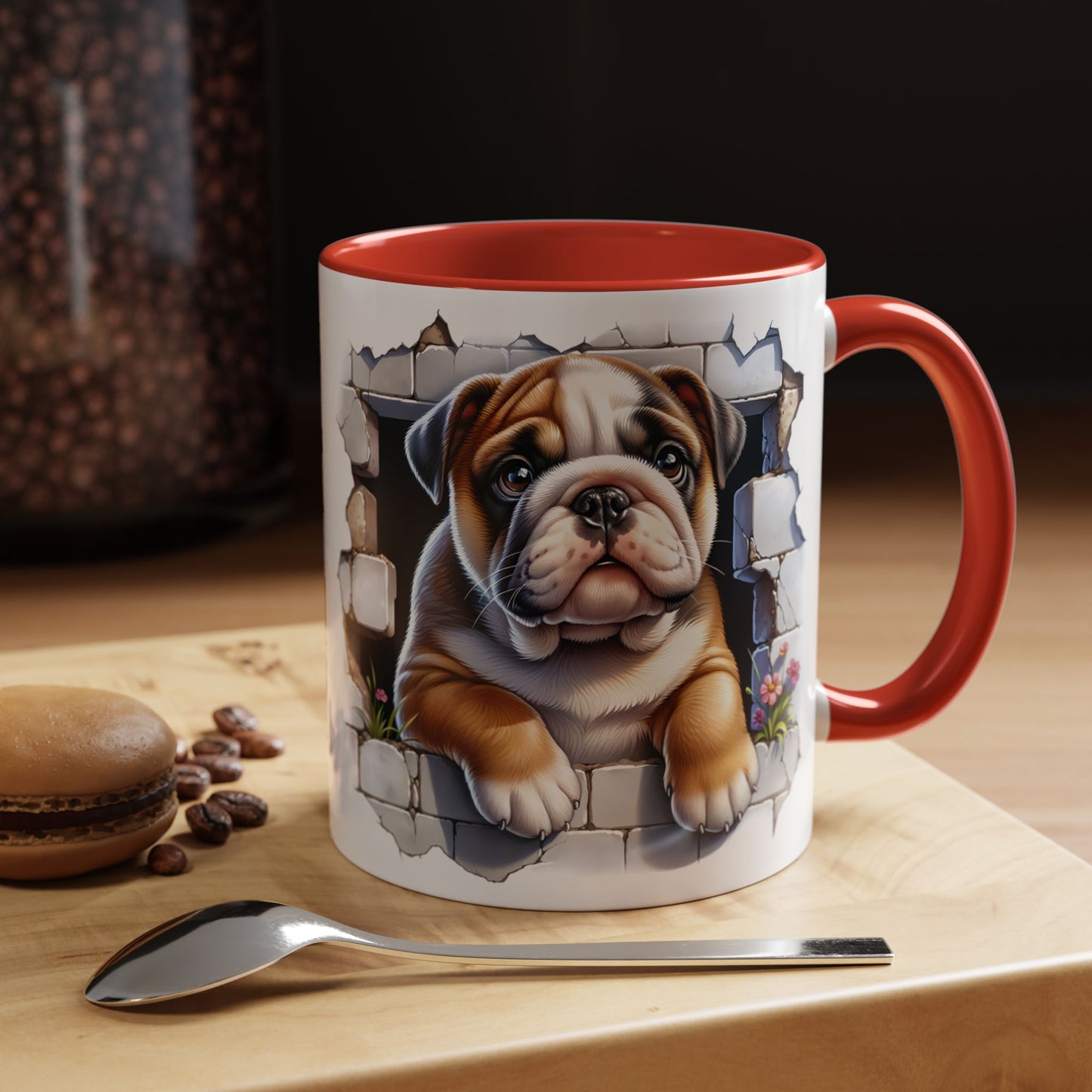 🐶☕ English Bulldog Puppy Accent Mug – Adorable Breakthrough Pup Design ✨rs (11/15oz)
