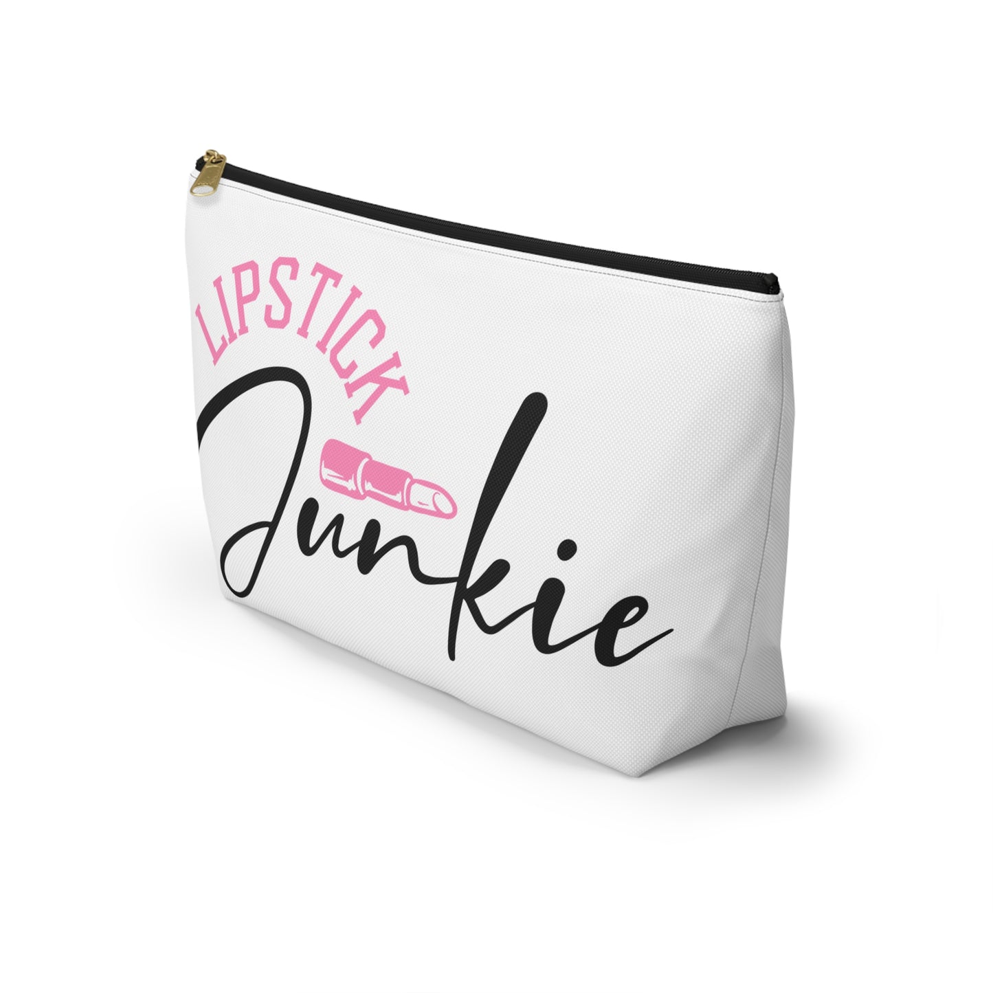 Accessory Pouch – "Lipstick Junkie" Pink Makeup Bag