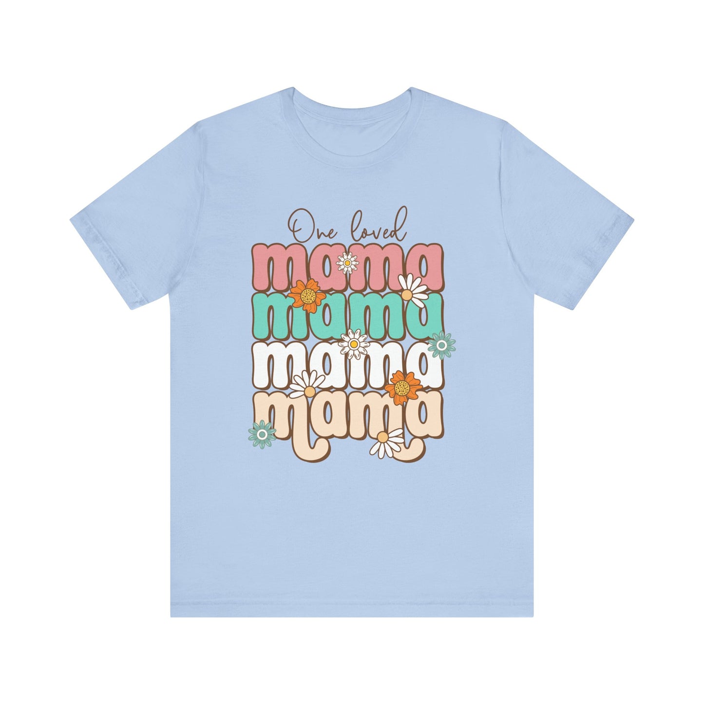 👕 Mama, Mama, Mama, Mama Boho-Style T-Shirt – Joyful Chaos of Motherhood 🌿