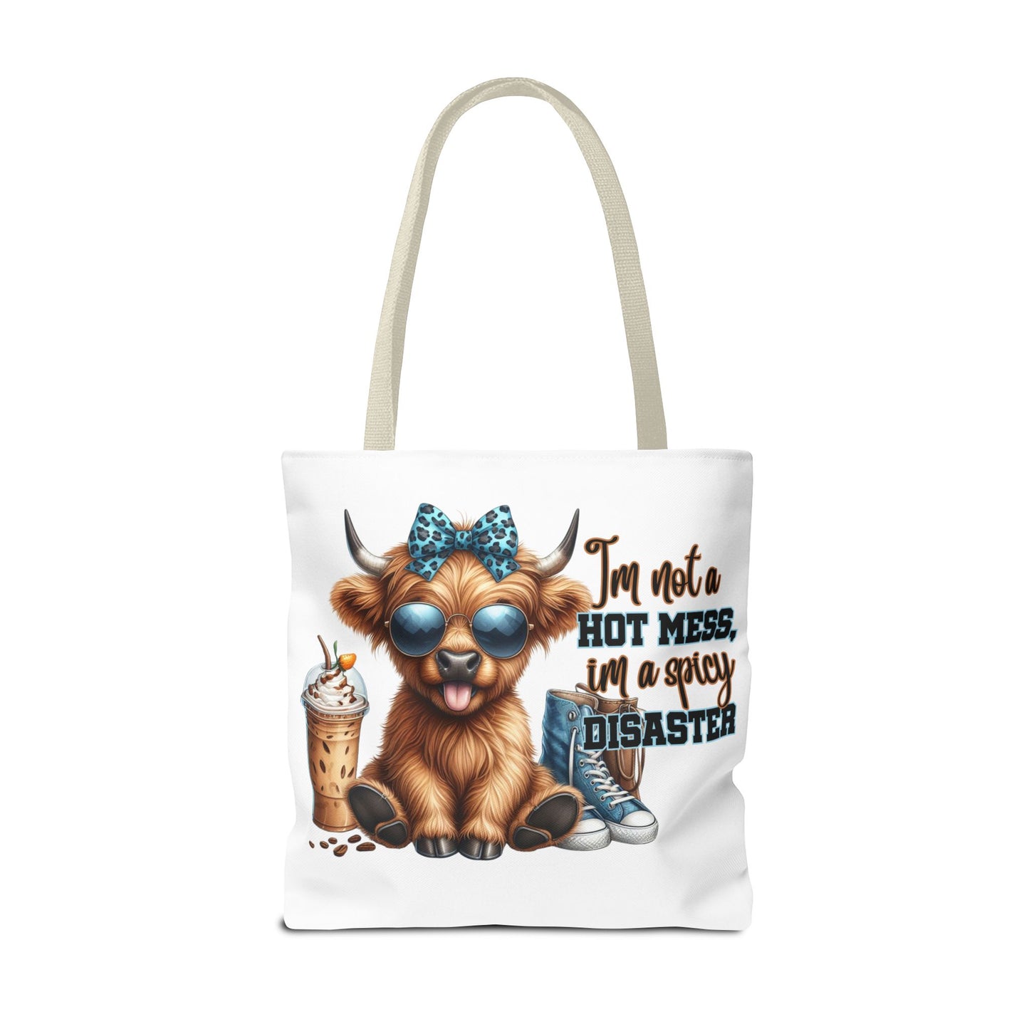 Bolsa de tela Highland Cow: «No soy un desastre picante, soy un desastre picante».