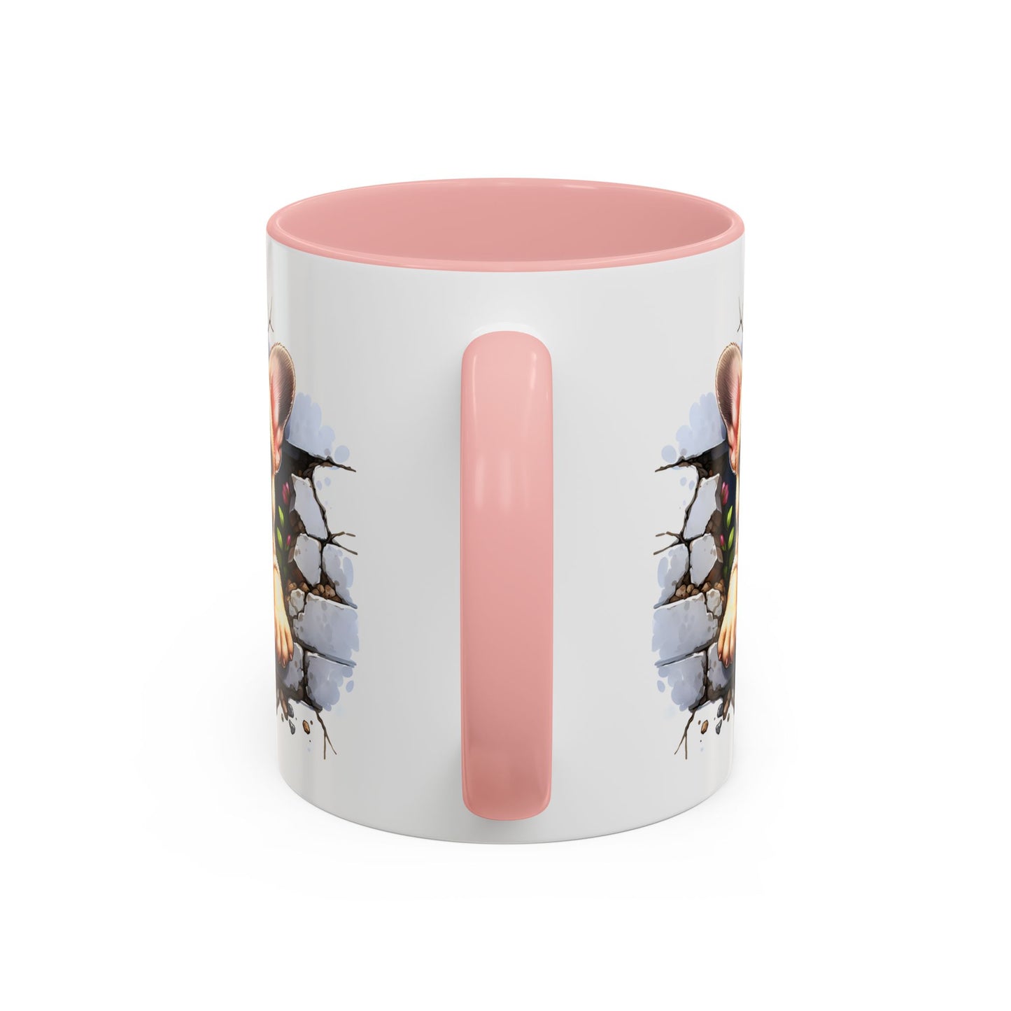 🐾☕ Tan French Bulldog Puppy Accent Mug – Sweet Peek-Through Pup Design ✨
