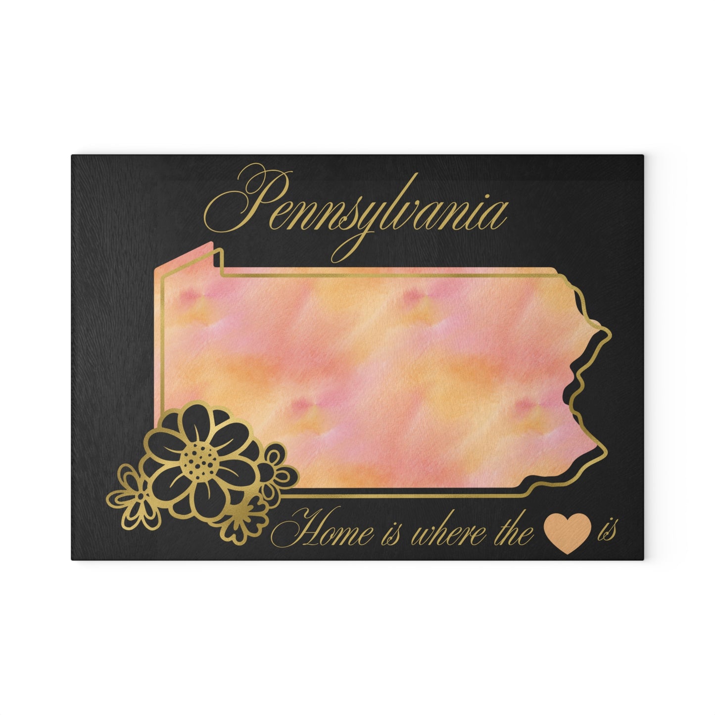 🧡 Pennsylvania State Cutting Board – Warm Peach Tones & Elegant State Pride