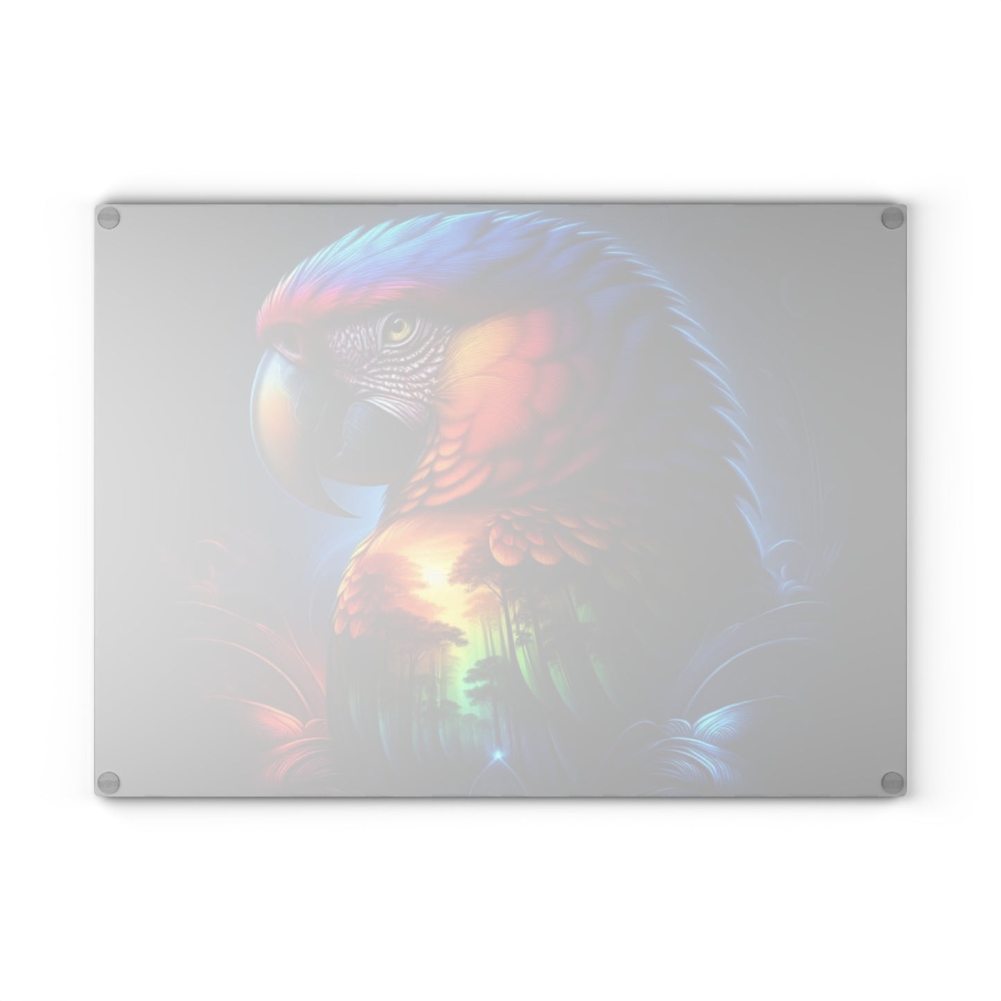 🦜🔥 Vibrant Sunset Macaw Cutting Board – Bold Color & Dramatic Tropical Flair for Your Kitchen
