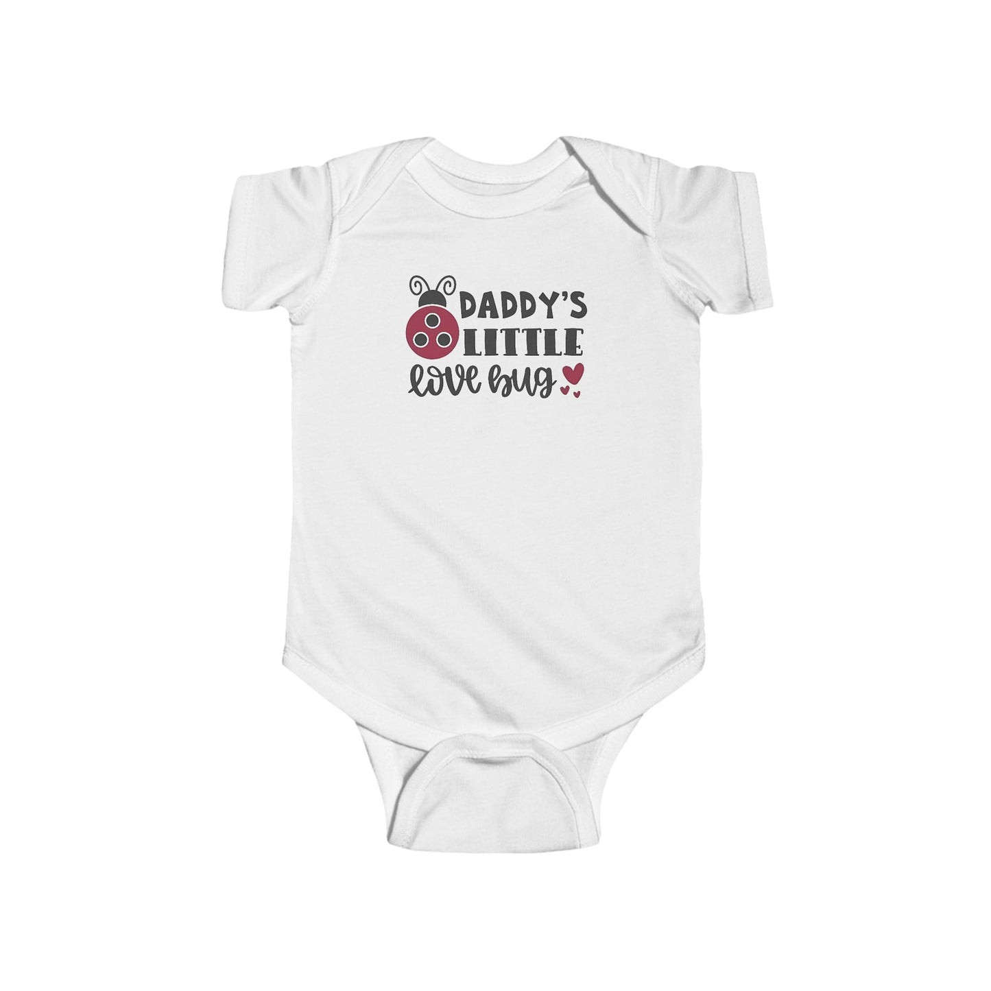 Daddy’s Little Lovebug Baby Onesie – Cute Ladybug Bodysuit with Hearts