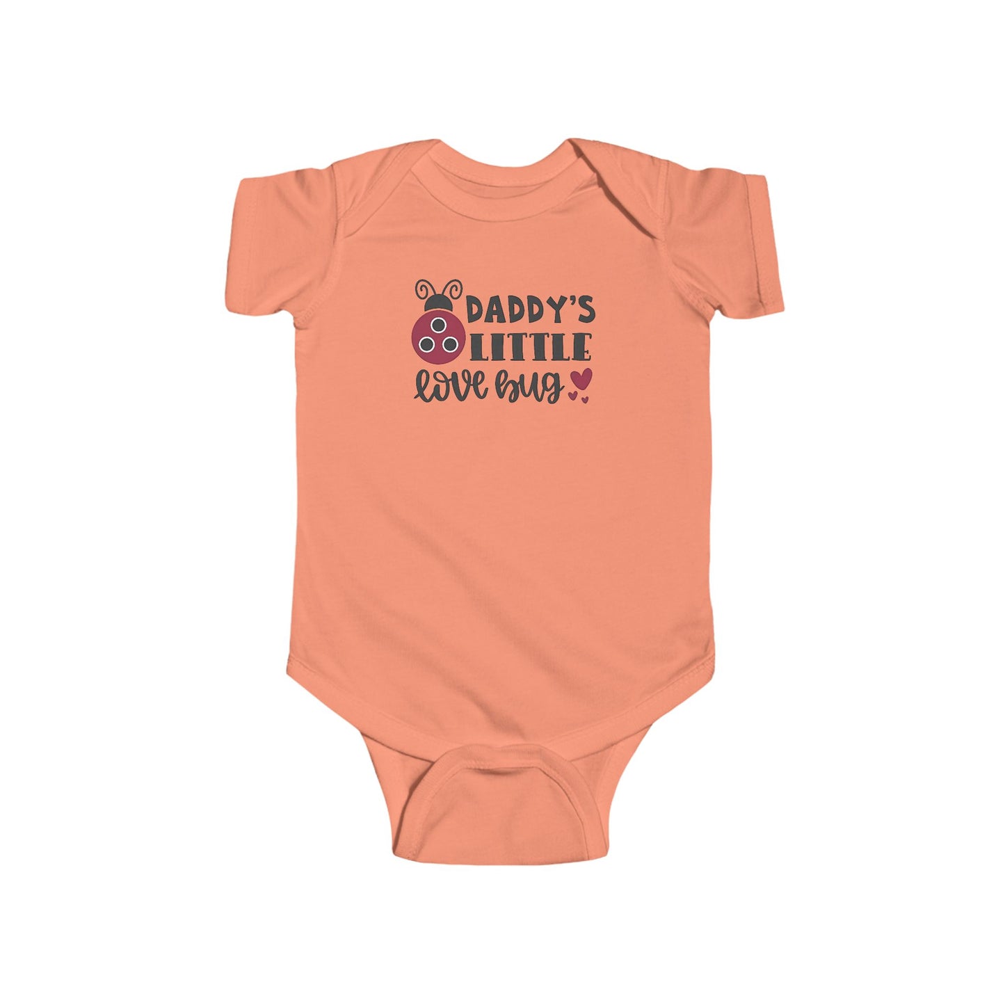 Daddy’s Little Lovebug Baby Onesie – Cute Ladybug Bodysuit with Hearts