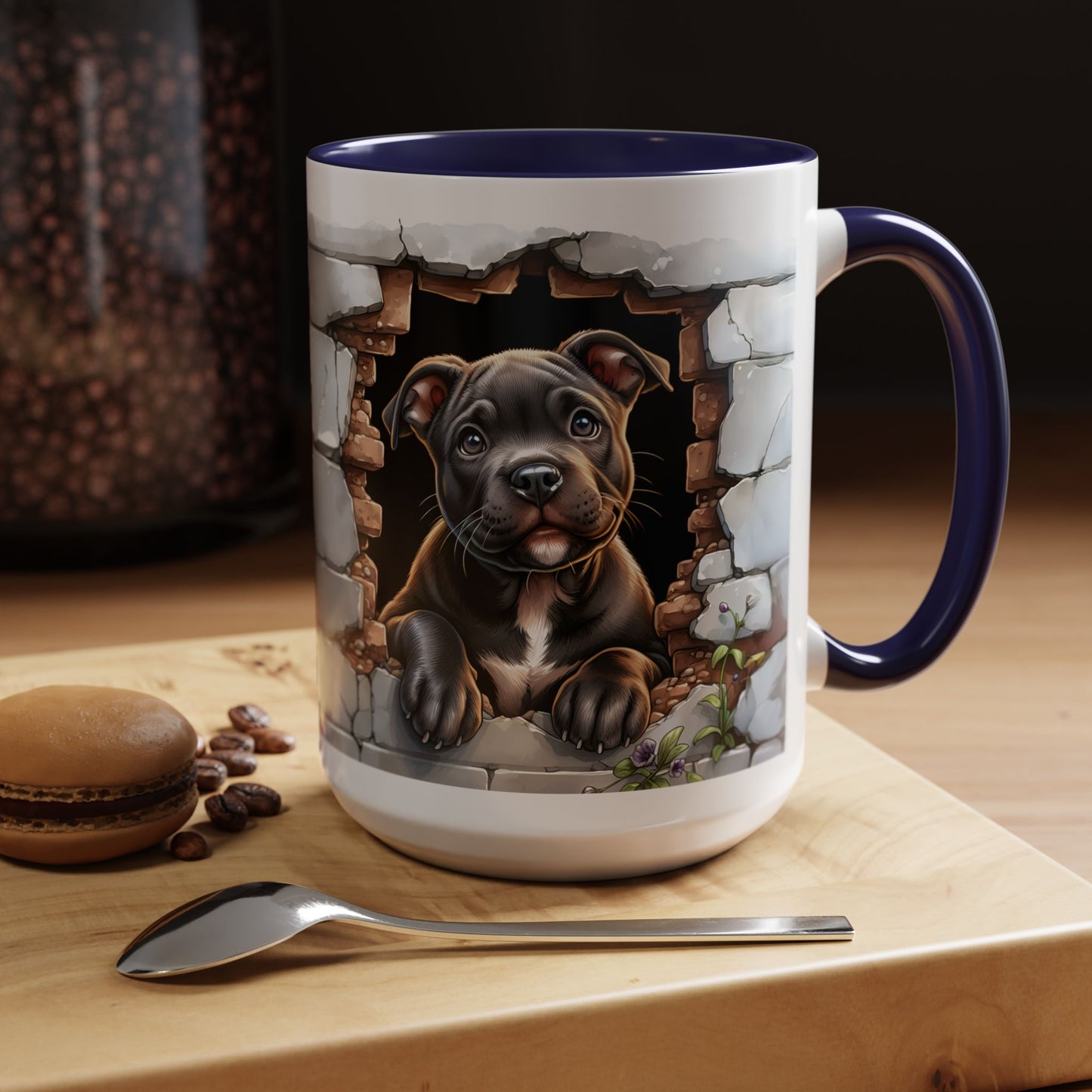 🐶☕ Pit Bull Puppy Accent Mug – Cute Breakthrough Pup Design ✨