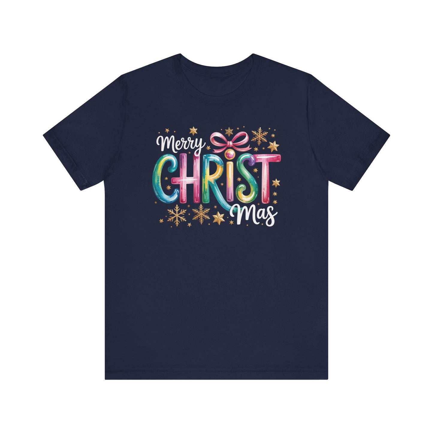 🎄✨ Merry Christmas Glow Lettering T-Shirt – Festive & Bright Holiday Style 🎁🌟